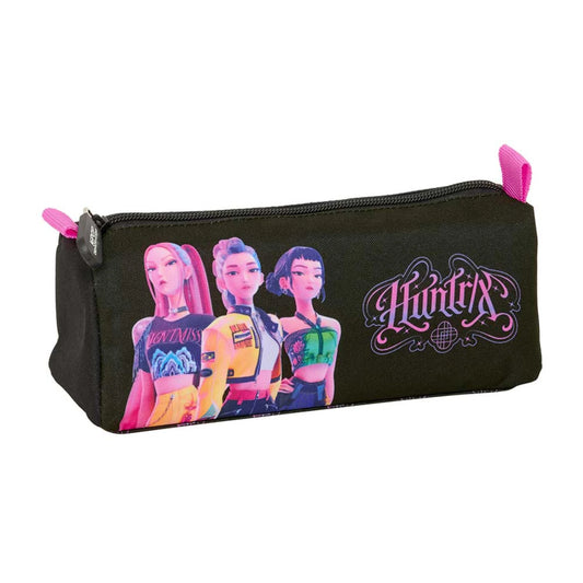 Safta K-Pop Demon Hunters Huntrix Black 1 Compartment Pencil Case — Official Netflix Graphics Zip Puller Logo 2026