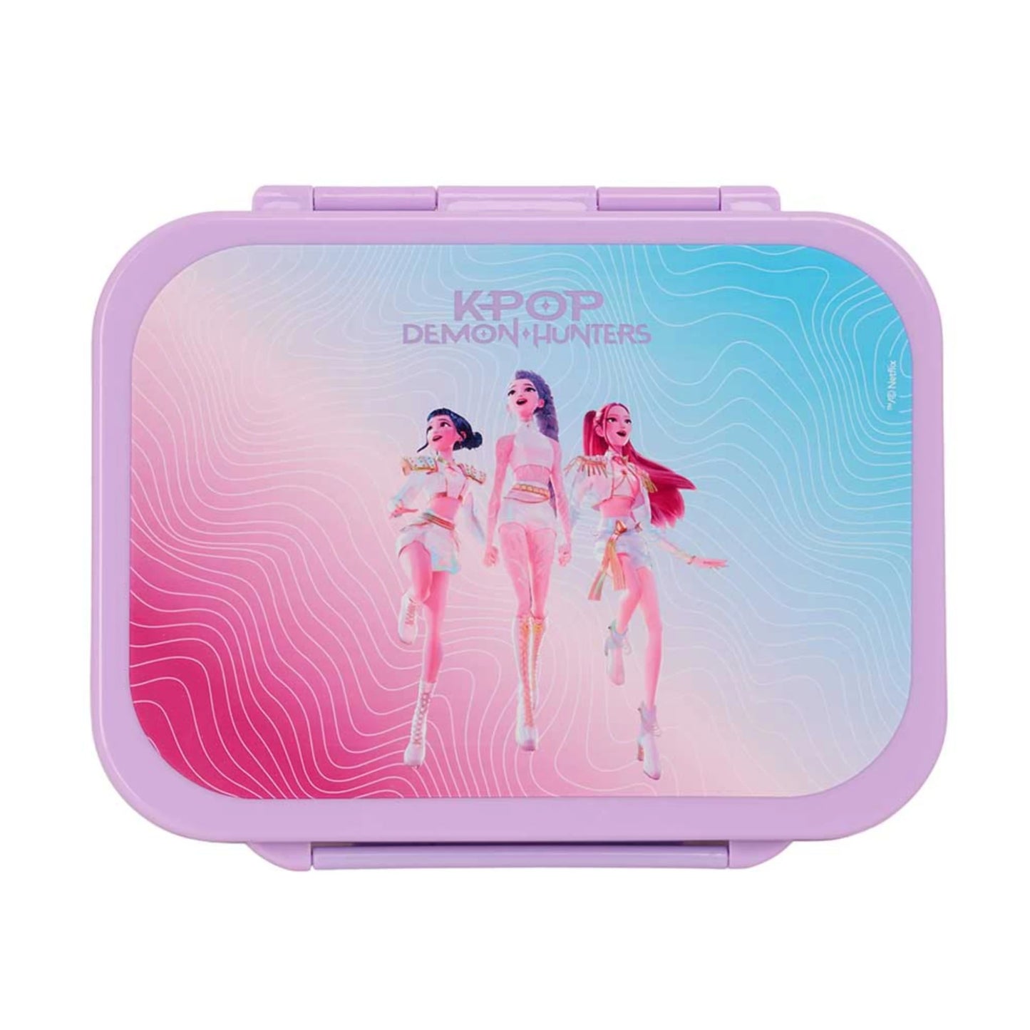 Portapranzo 1410ml Safta K-POP Demon Hunters — 3 Scomparti Coperchio Idol Pastel Lilla Netflix