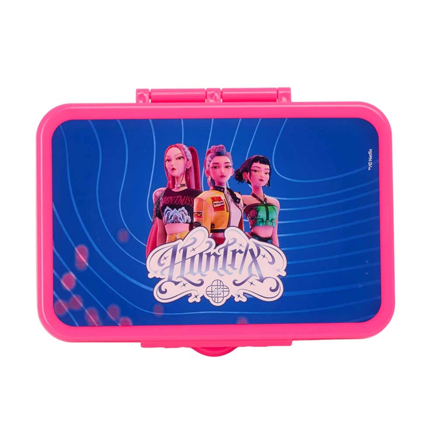 Portapranzo 850ml Safta K-POP Demon Hunters — 3 Scomparti Coperchio Huntrix Rosa Netflix