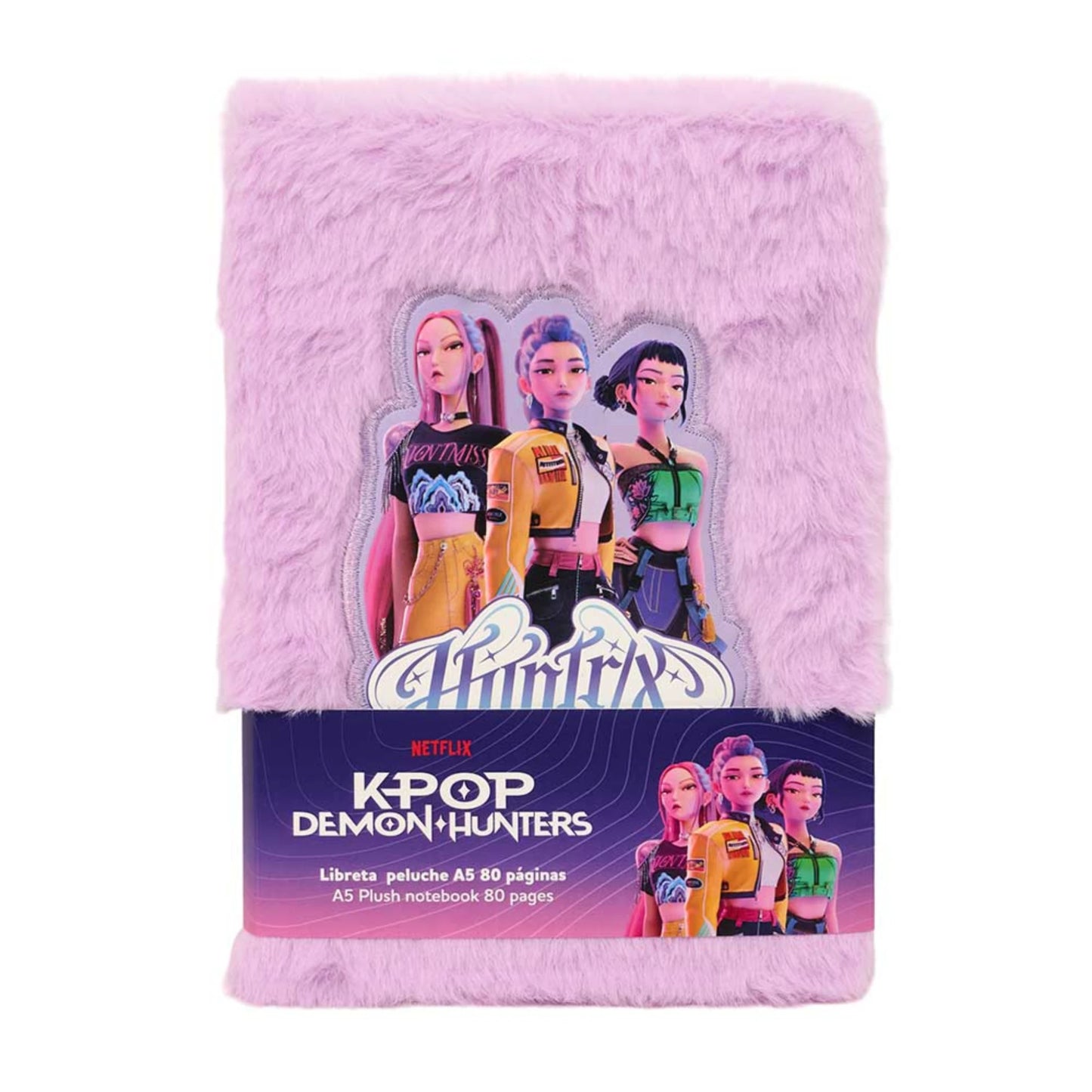 Quaderno Peluche A5 Safta K-POP Demon Hunters Energy — 80 Pagine Righe Decorate Huntrix Netflix
