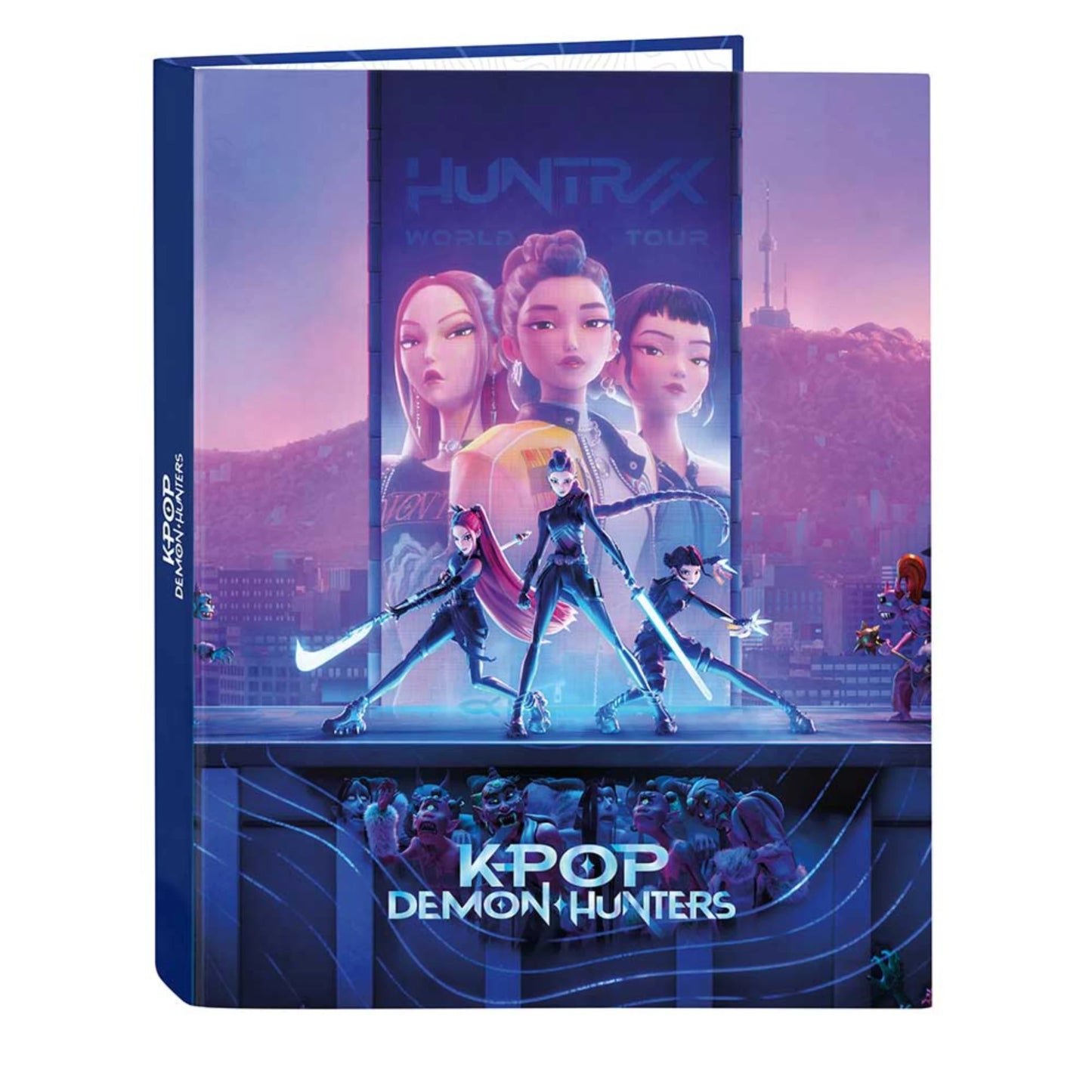 Raccoglitore Folio 4 Anelli Safta K-POP Demon Hunters — Copertine Rigide Huntrx World Tour Netflix