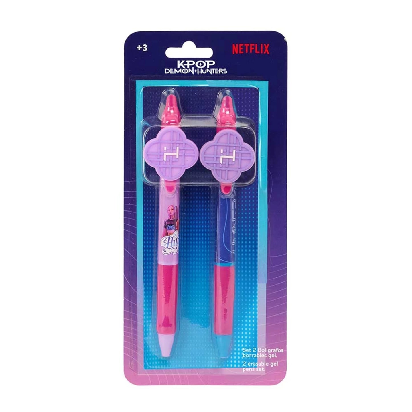 Set 2 Penne Gel Cancellabili Safta K-POP Demon Hunters — Topper Huntrix 2 Design Netflix