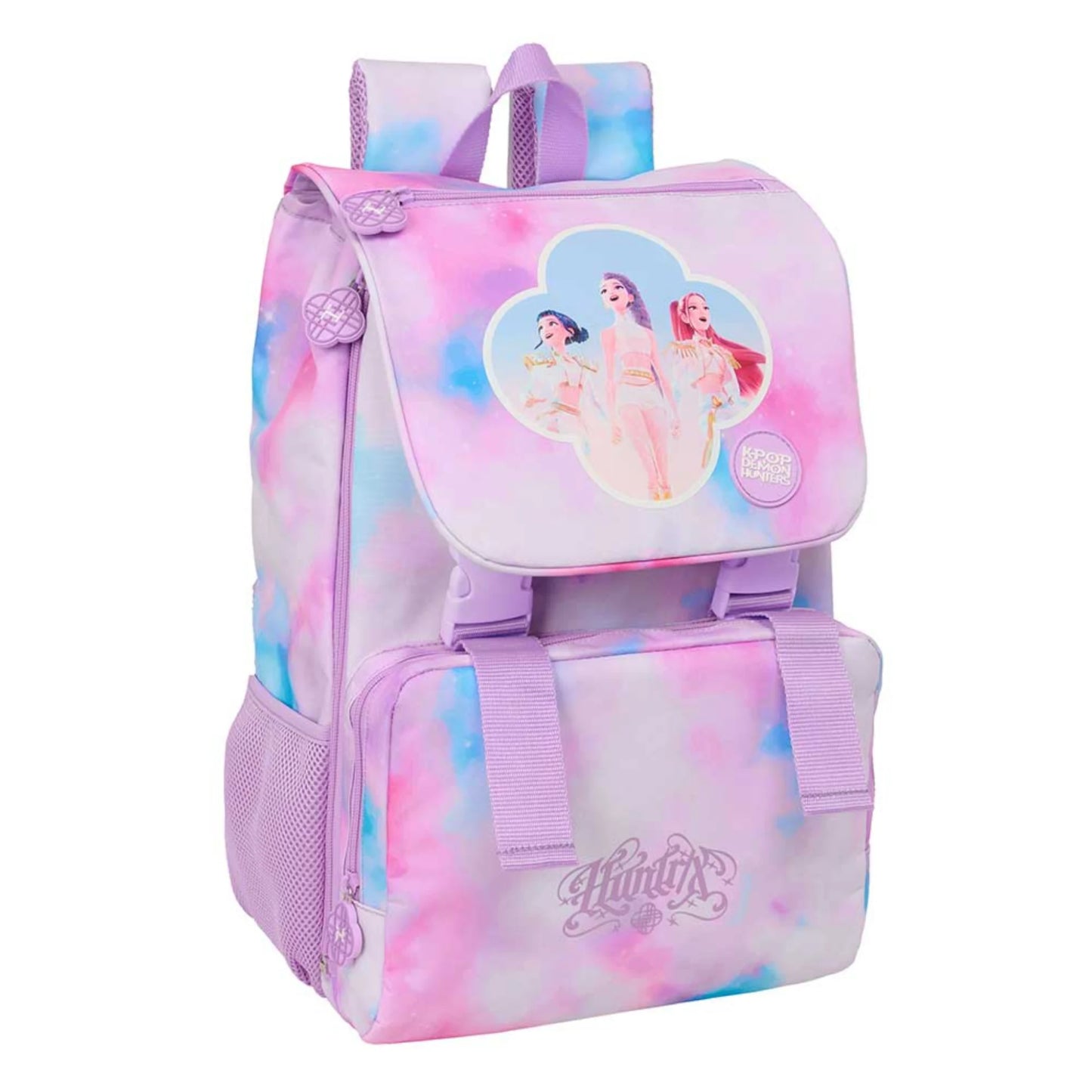 Zaino Scuola Safta K-Pop Demon Hunters Artist Lilla Estensibile 17,5L — Tie-Dye Pastel Licenza Ufficiale Netflix 2026