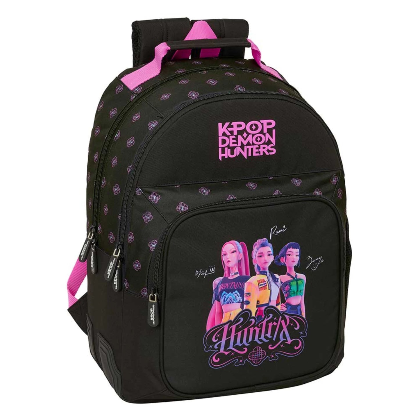 Zaino Scuola Safta K-Pop Demon Hunters Huntrix Nero Triplo Scomparto 20L — Adattabile Carrello Licenza Ufficiale Netflix 2026