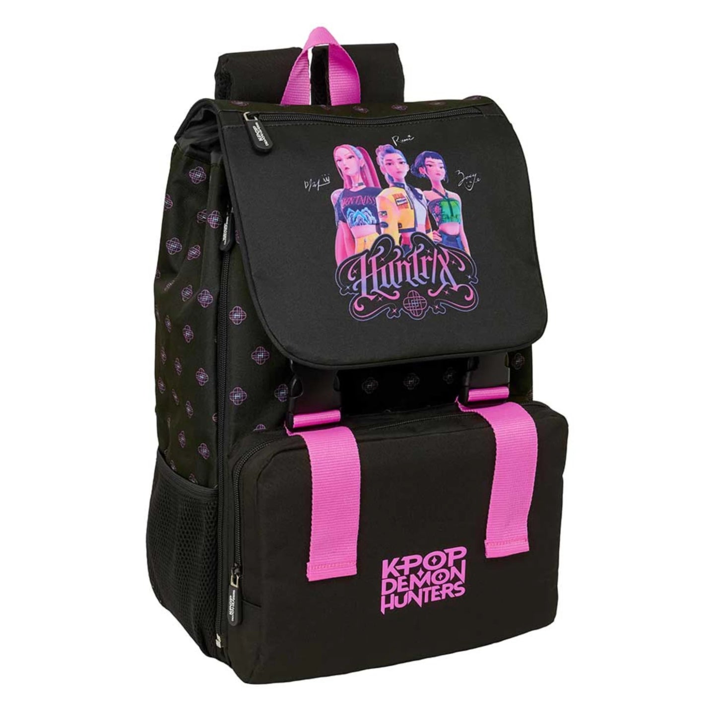 Zaino Scuola Safta K-Pop Demon Hunters Huntrix Nero Estensibile 17,5L — Licenza Ufficiale Netflix Spallacci Ergonomici Catarifrangente 2026