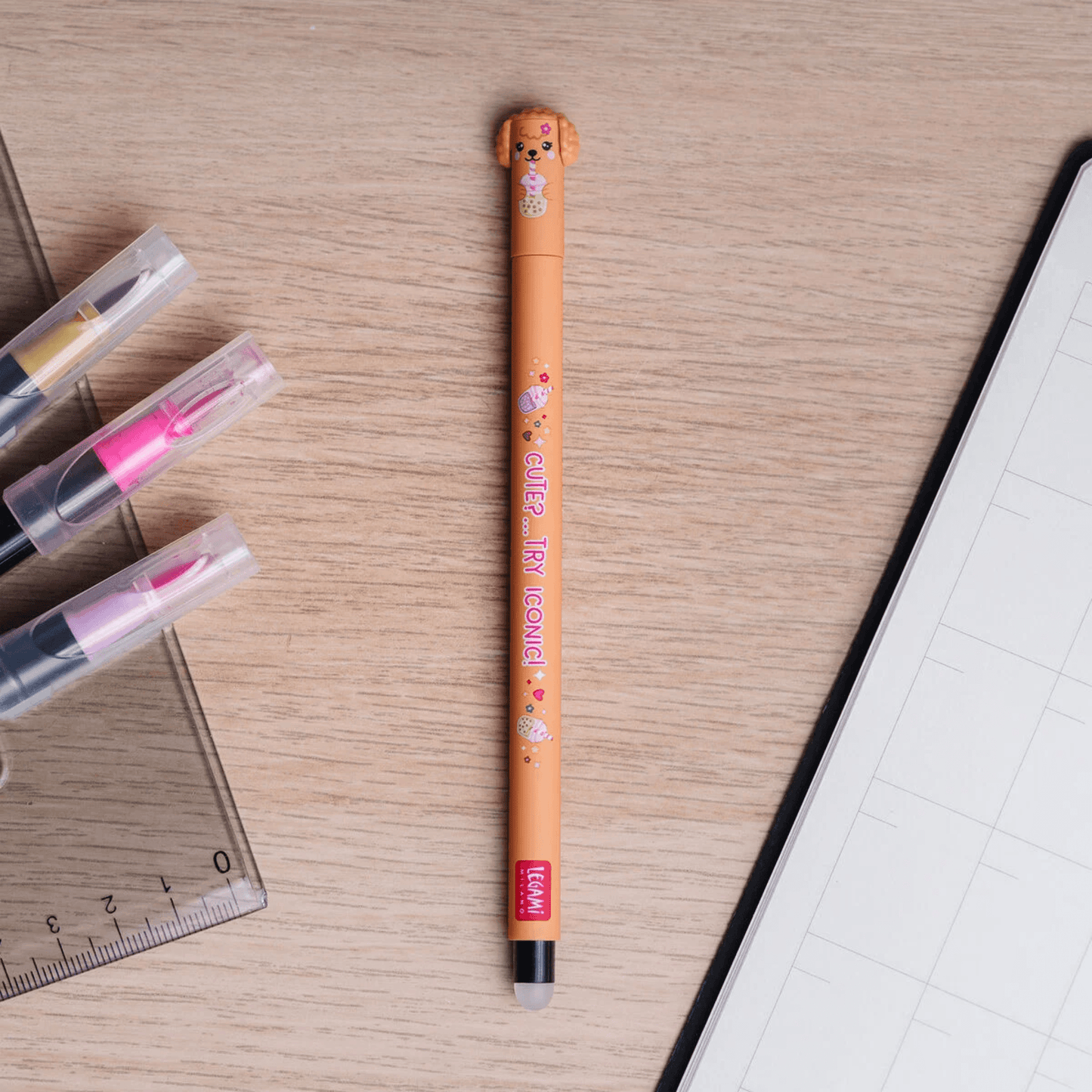 Set 3 Penne Cancellabili Legami Fur-ever Friends - Cani Golden Retriever Bulldog Poodle | Erasable Pen