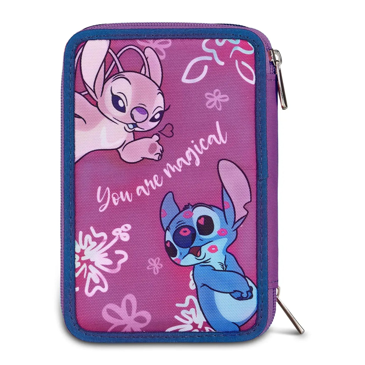 Astuccio Seven 3 Zip Lilo & Stitch You Are Magical Completo 44 Pezzi Stitch Angel Viola Rosa Disney