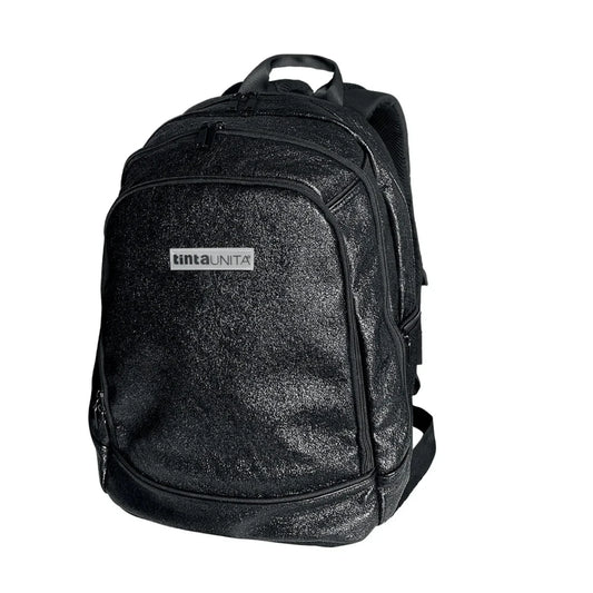 Plain Color School Backpack Dream Cross Glamour Black 28L — Glitter Effect PU Luxury Cross System 3 Compartments 2026/2027