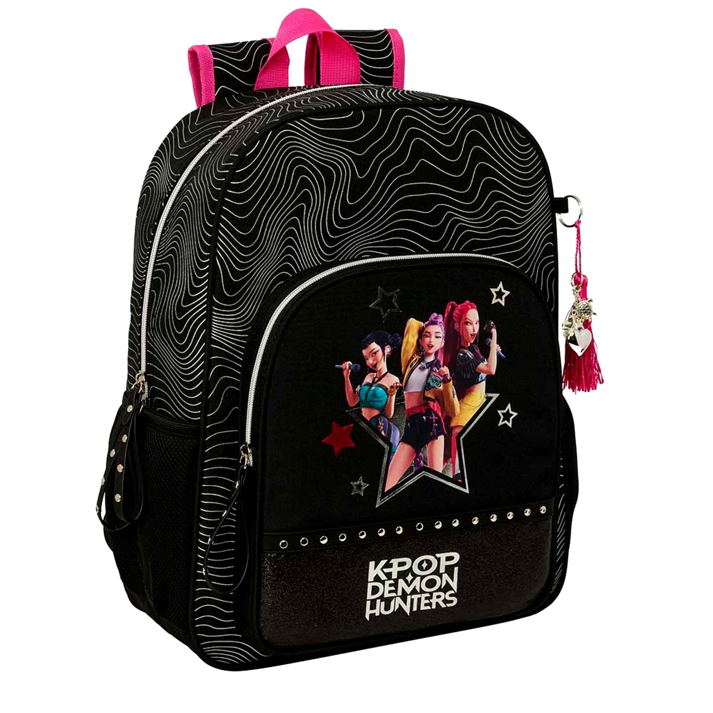Zaino Scuola K-Pop Demon Hunters Energy Huntrix Adattabile al Carrello con Spallacci Ergonomici Safta — 19 Litri