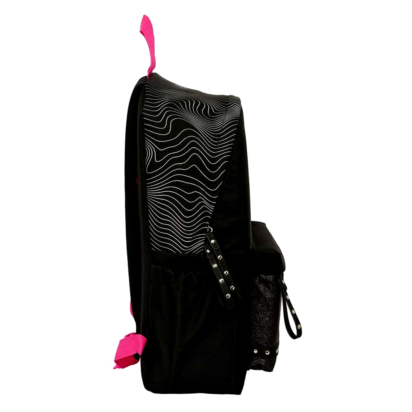 Zaino Porta Laptop 14.1" K-Pop Demon Hunters Energy Huntrix con Tasca Glitter e Borchie Safta — 17 Litri