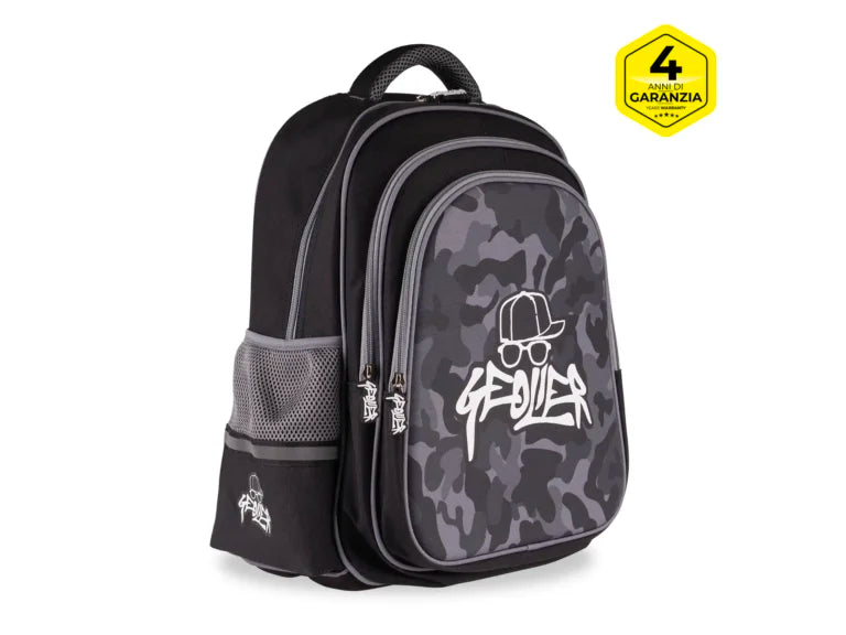 Zaino scuola Camouflage Geolier con cuffie omaggio