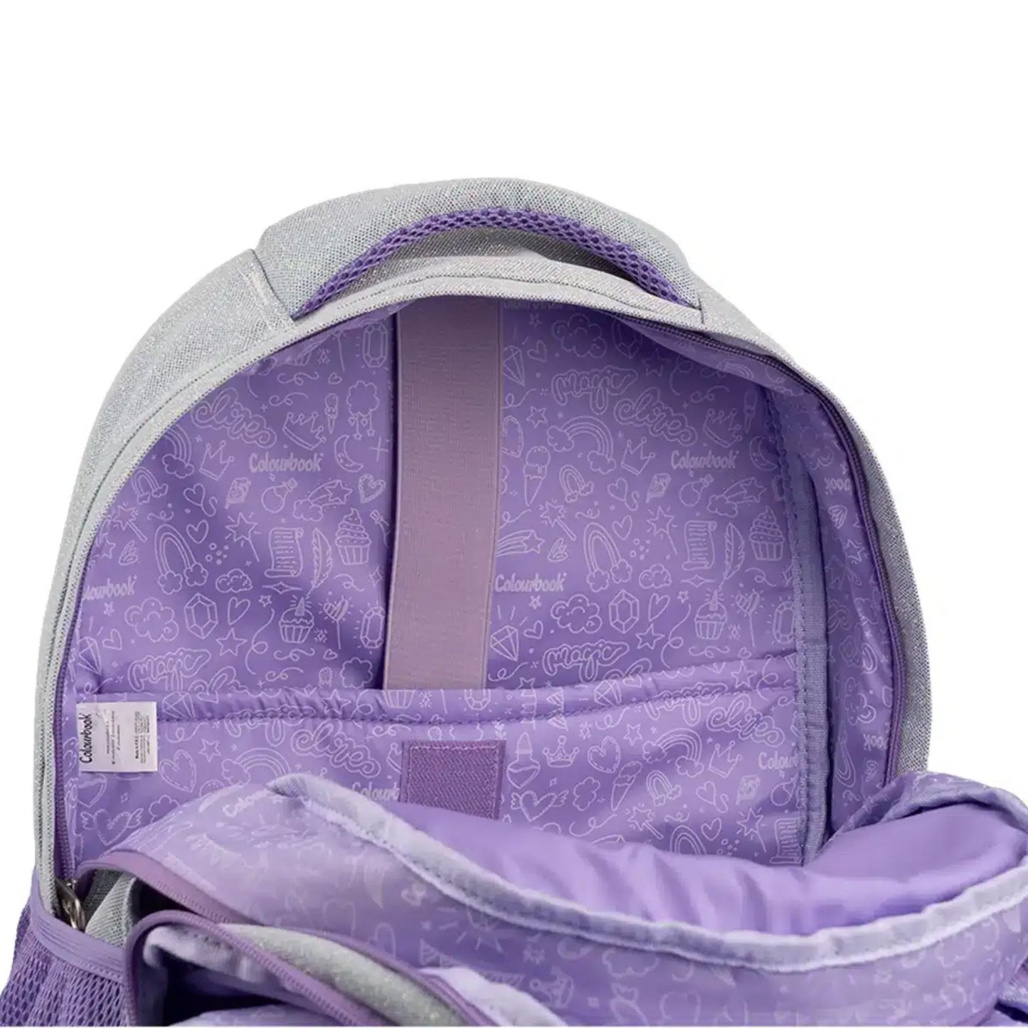 Zaino Scuola Colourbook Glitter 30L Lilla Nero Rosa Oro 2026-2027