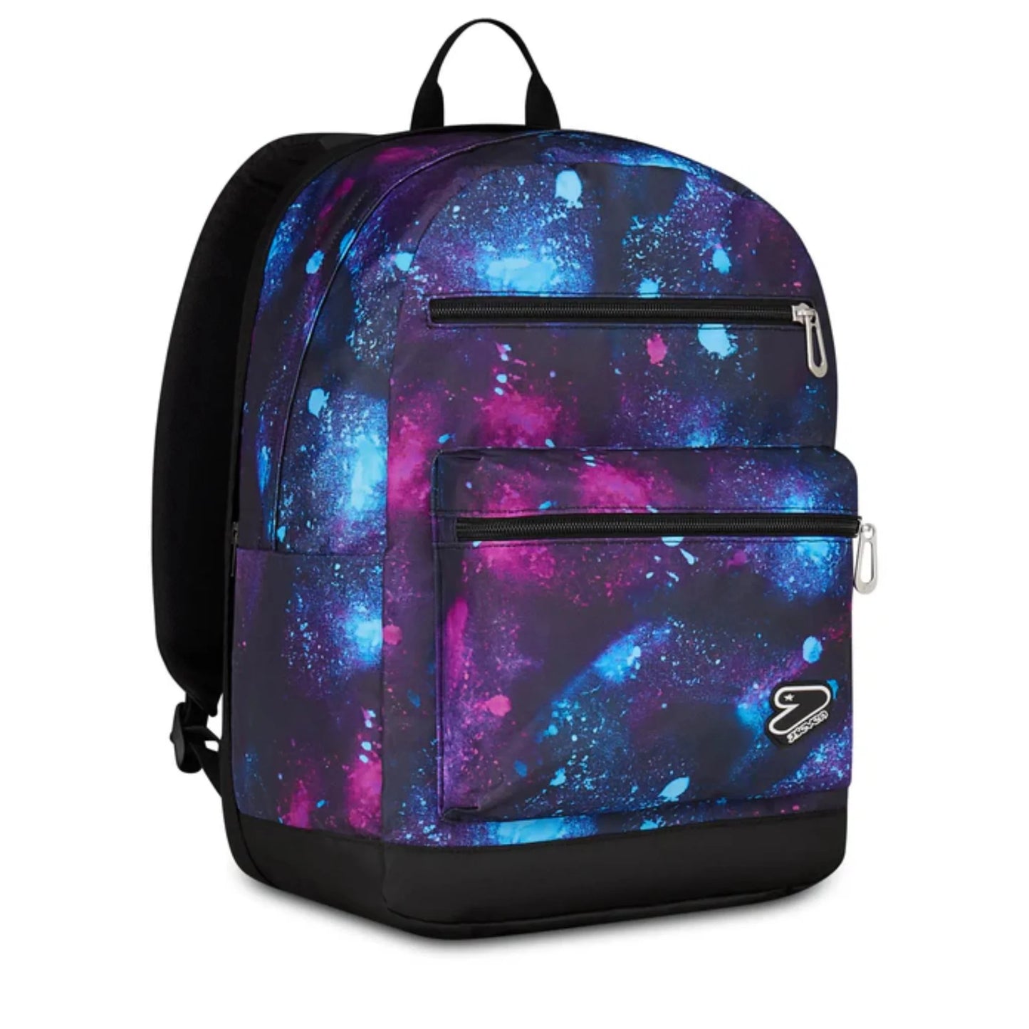 Zaino Seven The Double Reversibile Free Shine con Earphones Wireless e Marker Fantasia Galaxy Blu Viola