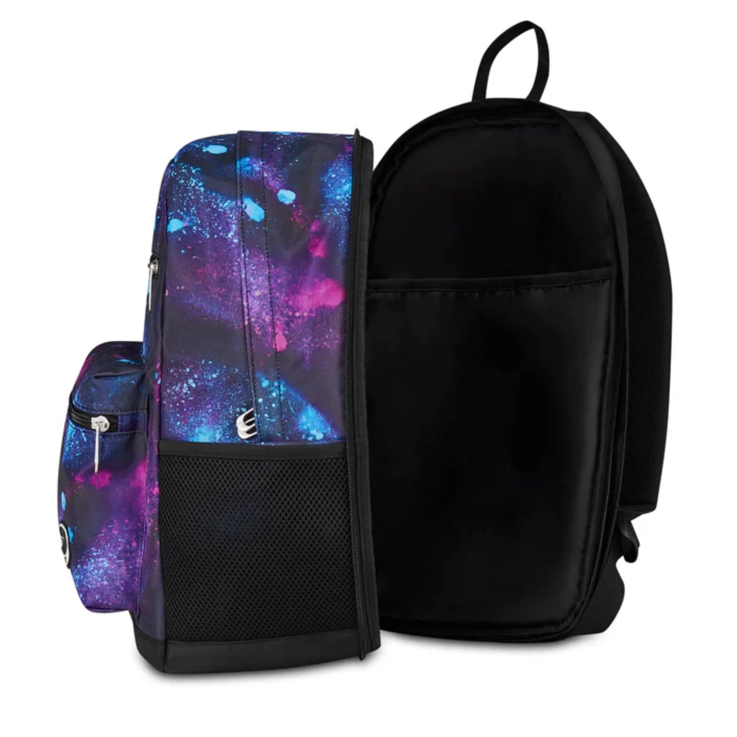 Zaino Seven The Double Reversibile Free Shine con Earphones Wireless e Marker Fantasia Galaxy Blu Viola