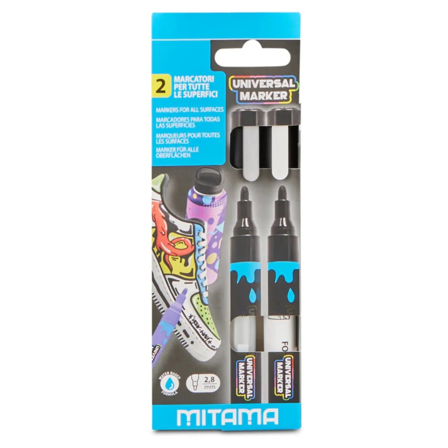 Zaino Seven The Double Reversibile Free Shine con Earphones Wireless e Marker Fantasia Galaxy Blu Viola