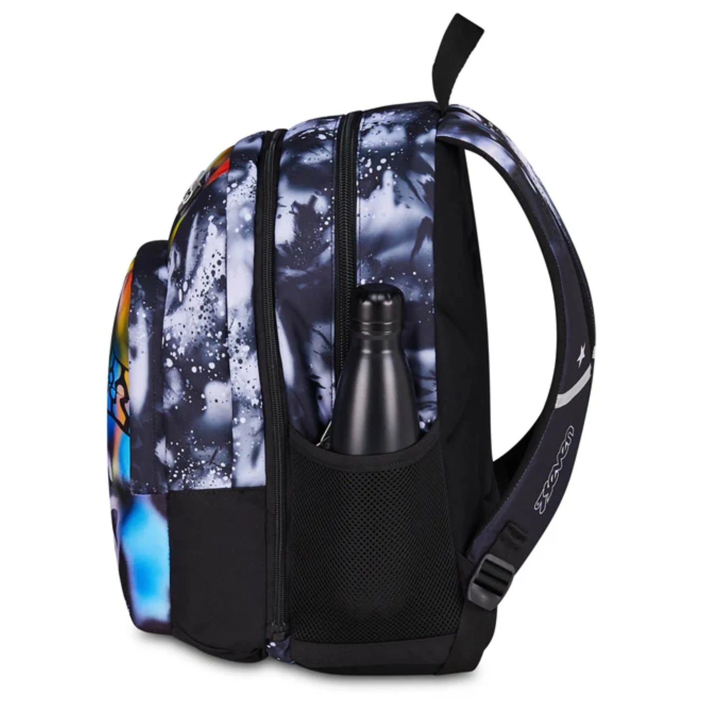 Zaino Seven Dual Detach Buzzy Note Boy 2 in 1 con Zainetto Staccabile Fantasia Graffiti Blu Multicolor