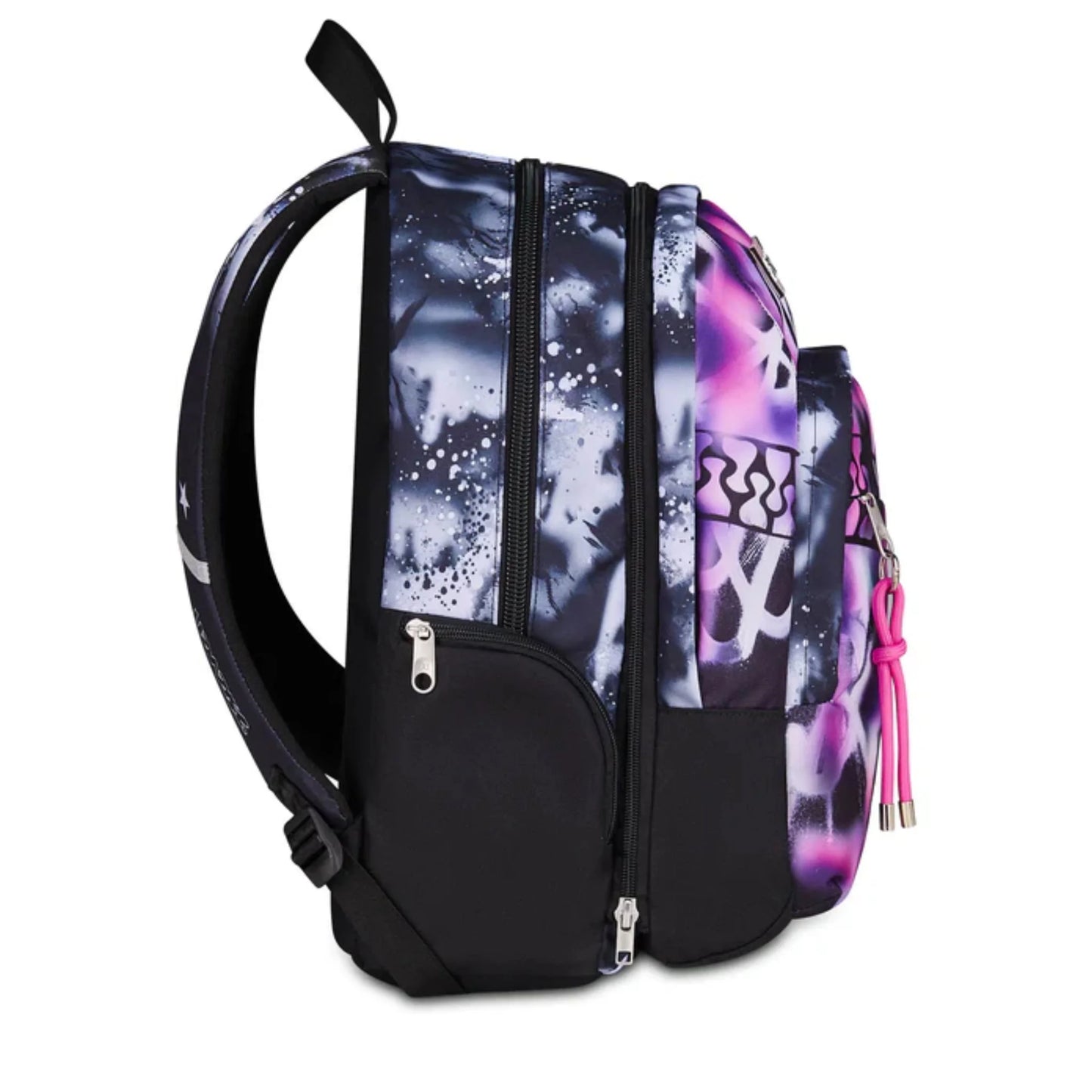 Zaino Seven Dual Detach Buzzy Note Girl 2 in 1 con Zainetto Staccabile Fantasia Viola Fucsia Galaxy