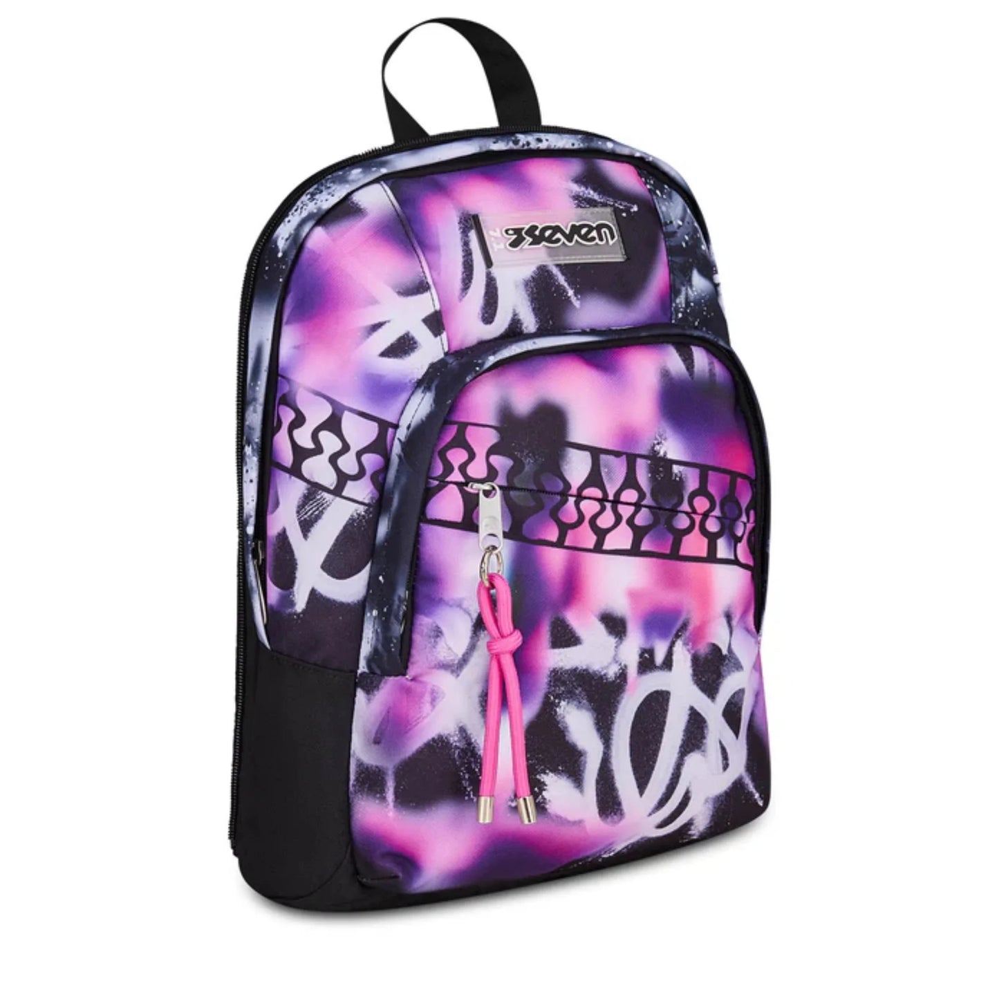 Zaino Seven Dual Detach Buzzy Note Girl 2 in 1 con Zainetto Staccabile Fantasia Viola Fucsia Galaxy