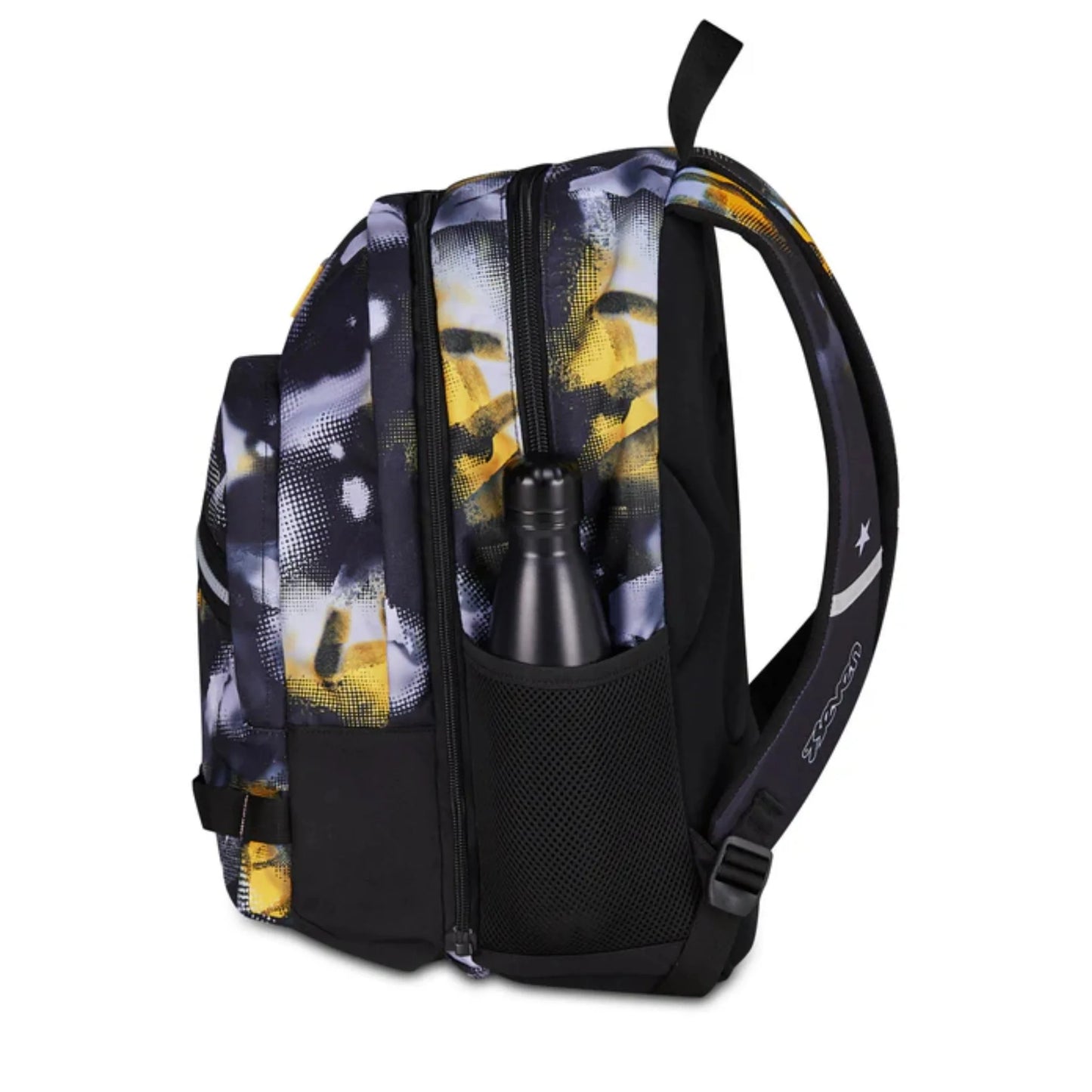 Zaino Seven Dual Detach Golden Paint 2 in 1 con Zainetto Staccabile Fantasia Giallo Oro Halftone