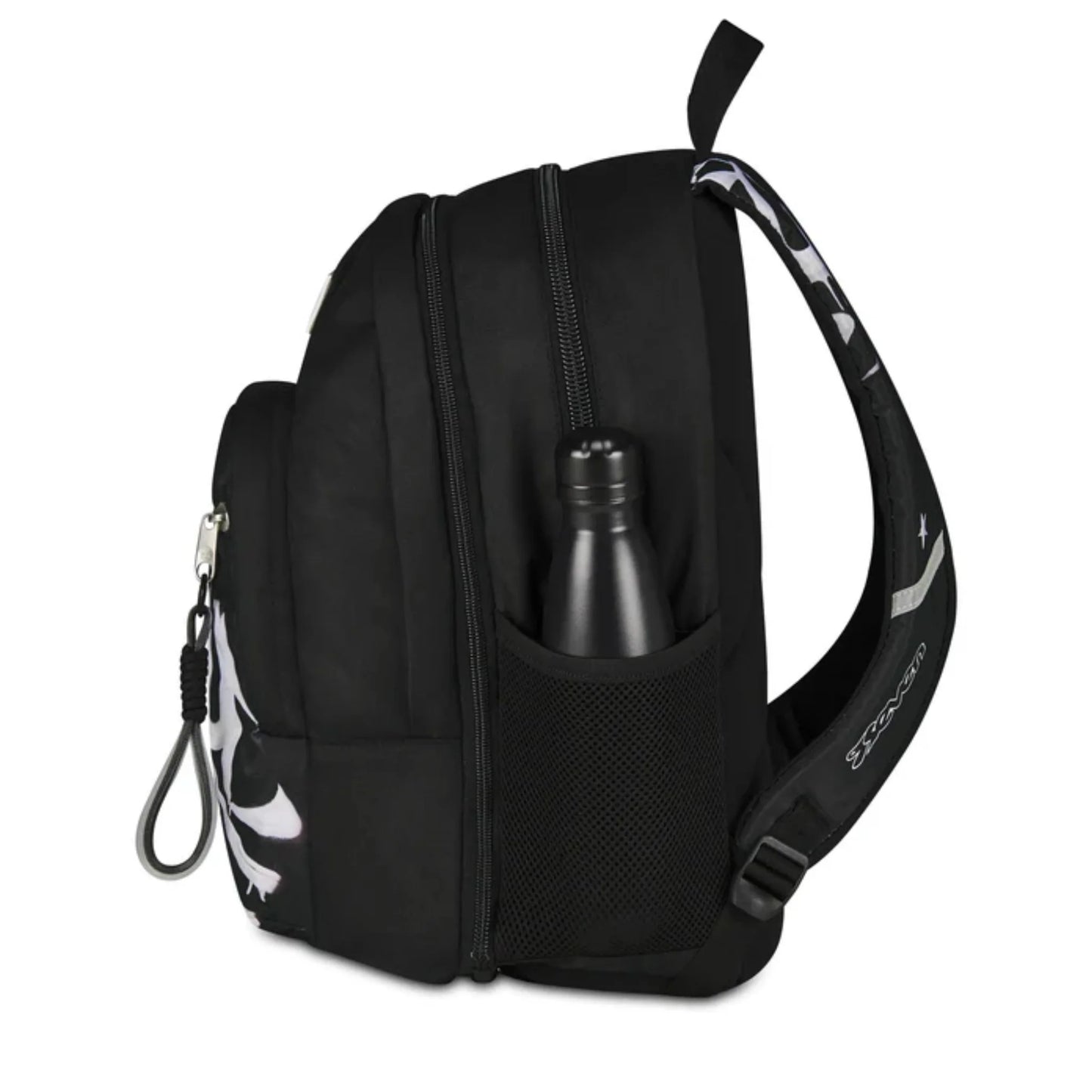 Zaino Seven Dual Detach Plumpy Line Boy 2 in 1 con Zainetto Staccabile Fantasia Graffiti Nero Bianco