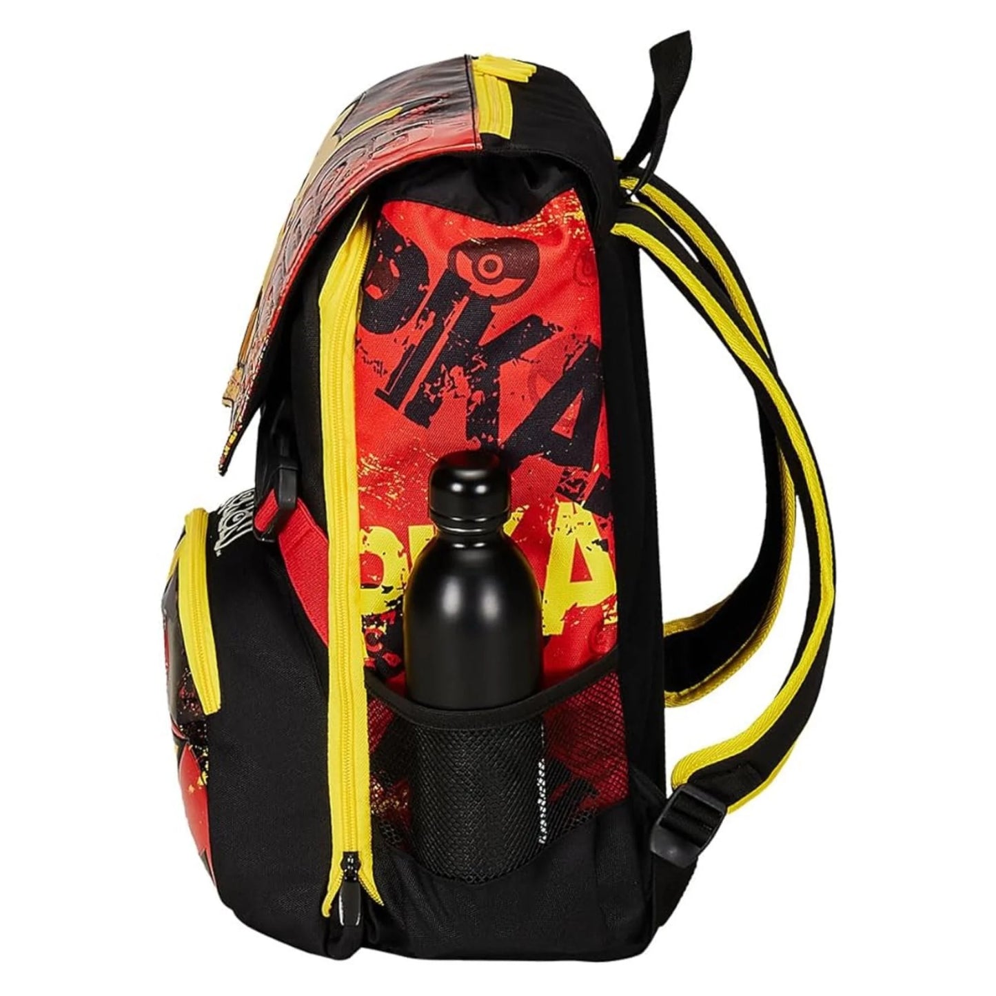 Zaino Seven Estensibile Pokémon Pikachu Doppio Scomparto con Tasca Porta Borraccia Giallo Rosso
