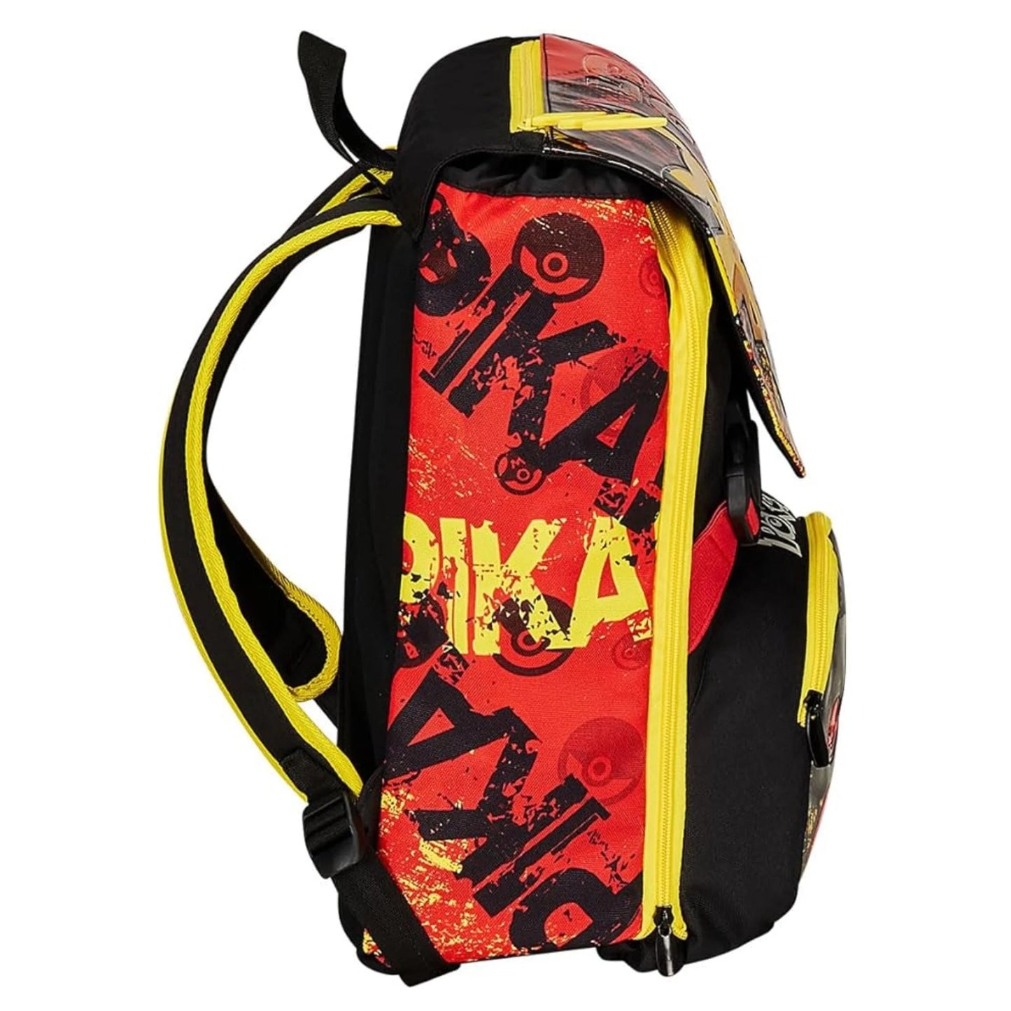 Zaino Seven Estensibile Pokémon Pikachu Doppio Scomparto con Tasca Porta Borraccia Giallo Rosso