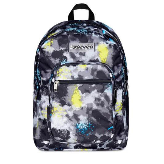 Zaino Seven Freethink Boy Fantasia Mimetica Grigia Doppio Scomparto con Tasca PC e Porta Borraccia