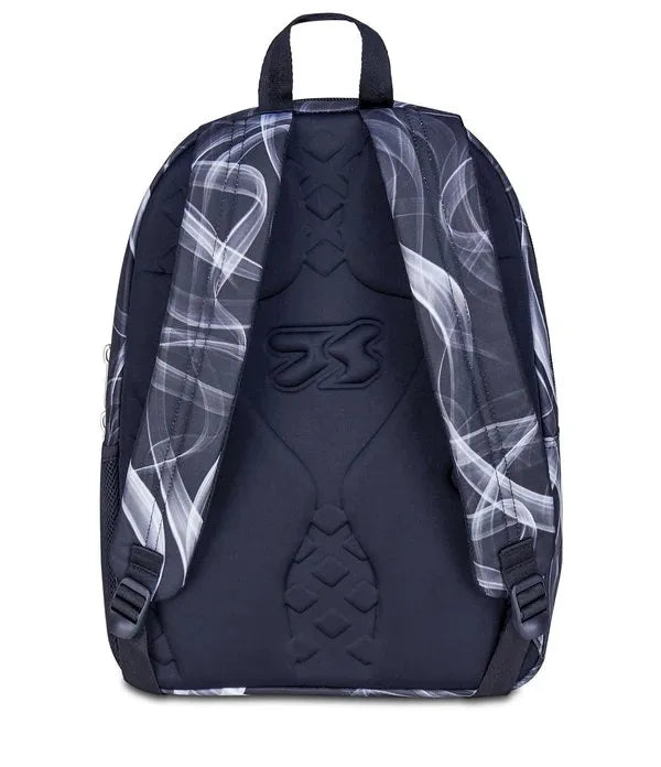 Zaino Seven Freethink Boy Smoke Doppio Scomparto con Tasca PC e Porta Borraccia Fantasia Fumo Nero