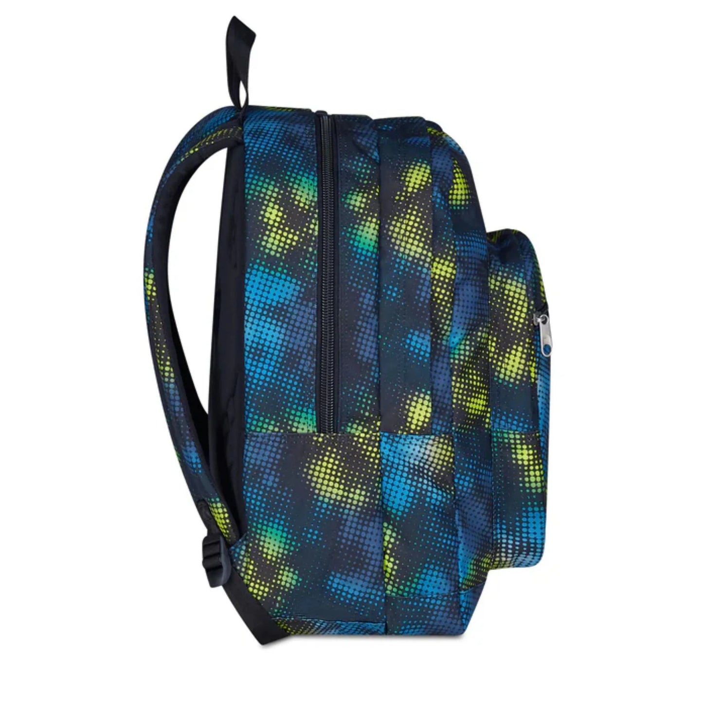 Zaino Seven Freethink Boy Fantasia Verde Lime Azzurro Doppio Scomparto con Tasca PC e Porta Borraccia