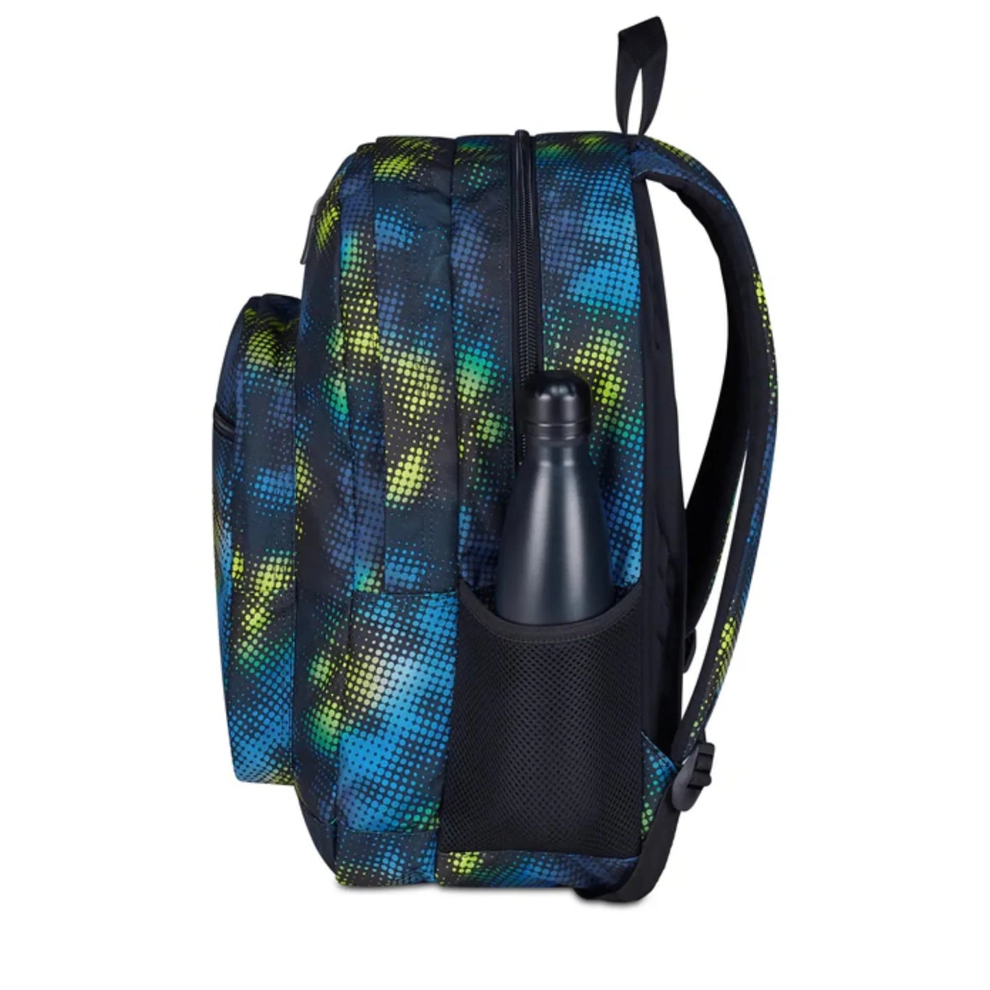 Zaino Seven Freethink Boy Fantasia Verde Lime Azzurro Doppio Scomparto con Tasca PC e Porta Borraccia