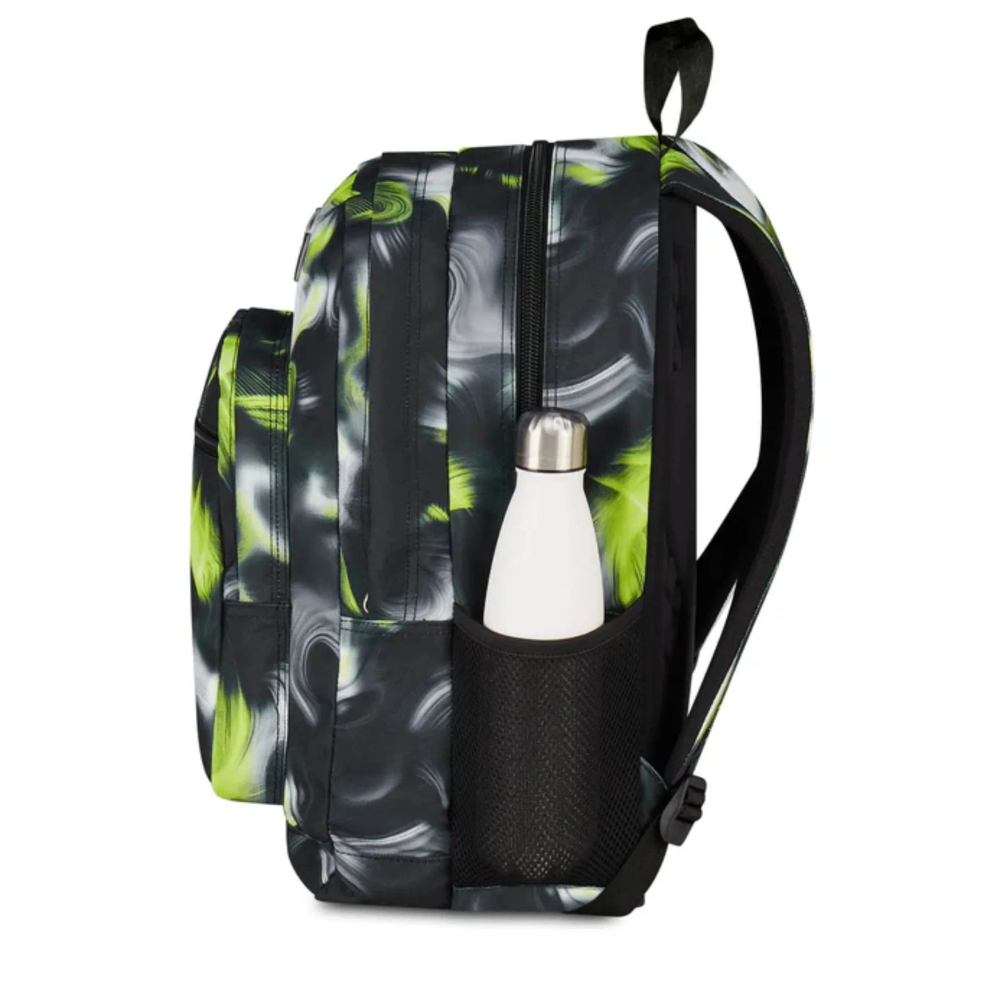 Zaino Seven Freethink Boy Fantasia Vortice Verde Lime Doppio Scomparto con Tasca PC e Porta Borraccia