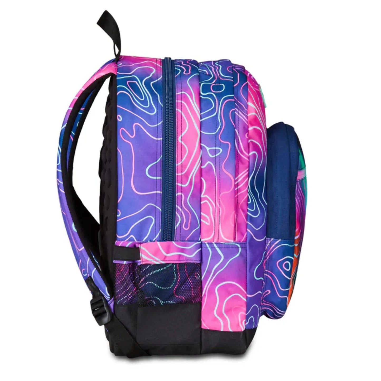 Zaino Seven Freethink Girl Mapset Fantasia Topografica Neon Doppio Scomparto con USB Plug e Tasca PC