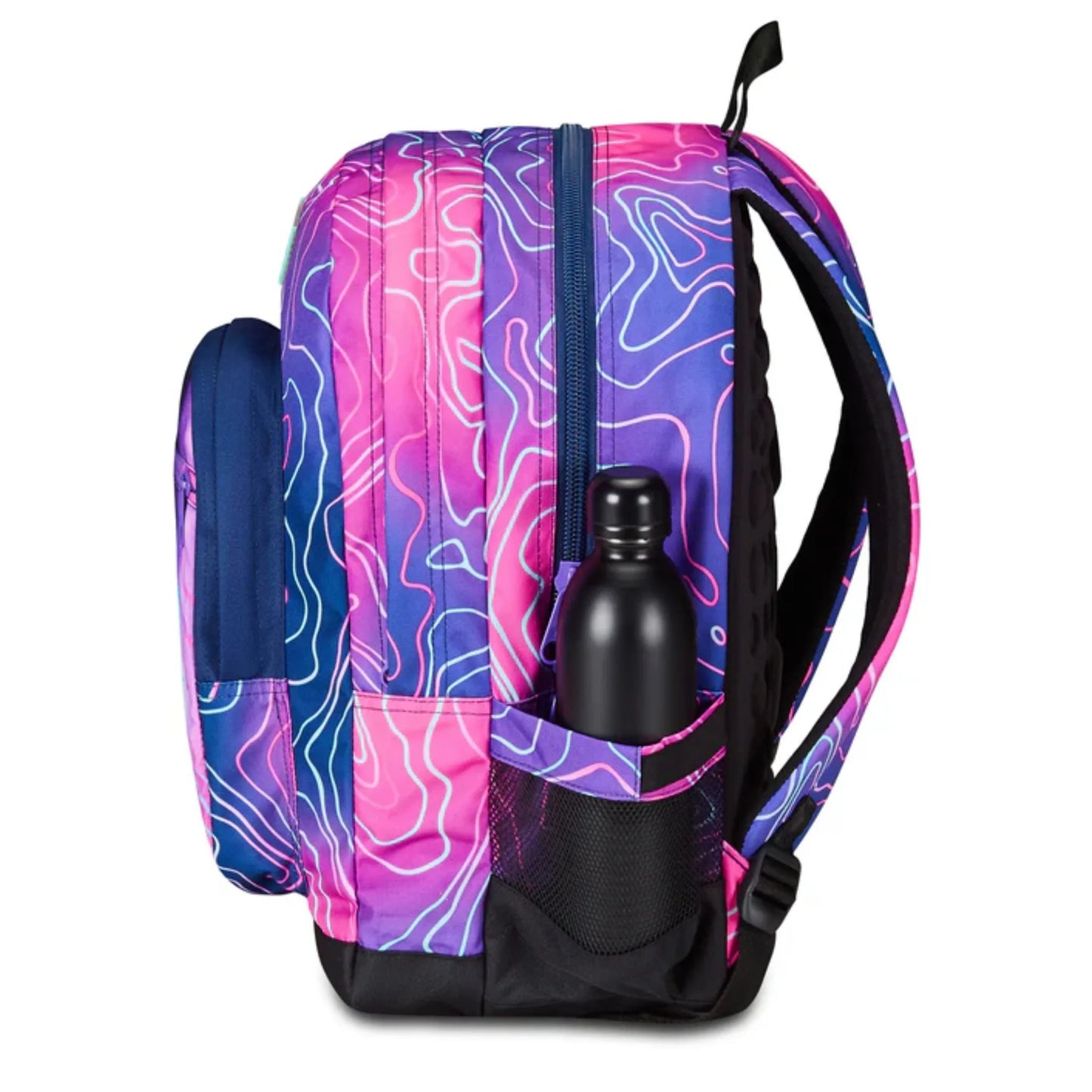 Zaino Seven Freethink Girl Mapset Fantasia Topografica Neon Doppio Scomparto con USB Plug e Tasca PC