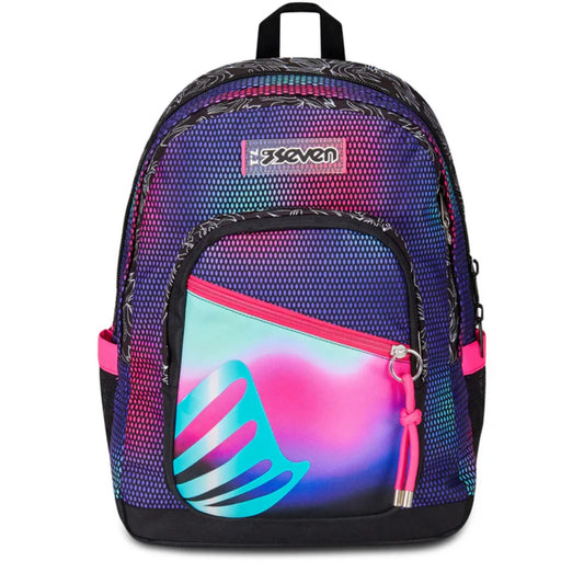 Zaino Seven Freethink Shadefull Girl Fantasia Viola Rosa Doppio Scomparto con Tasca PC e Porta Borraccia