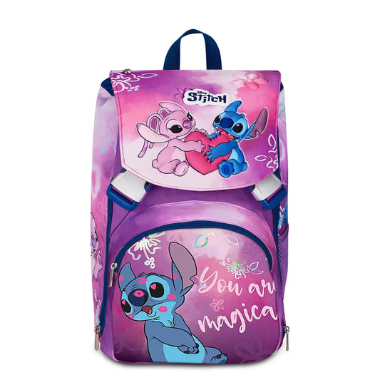Zaino Seven Sdoppiabile Big Lilo & Stitch You Are Magical con Pattina Stitch Angel e Tasca Porta Borraccia Viola Rosa Disney