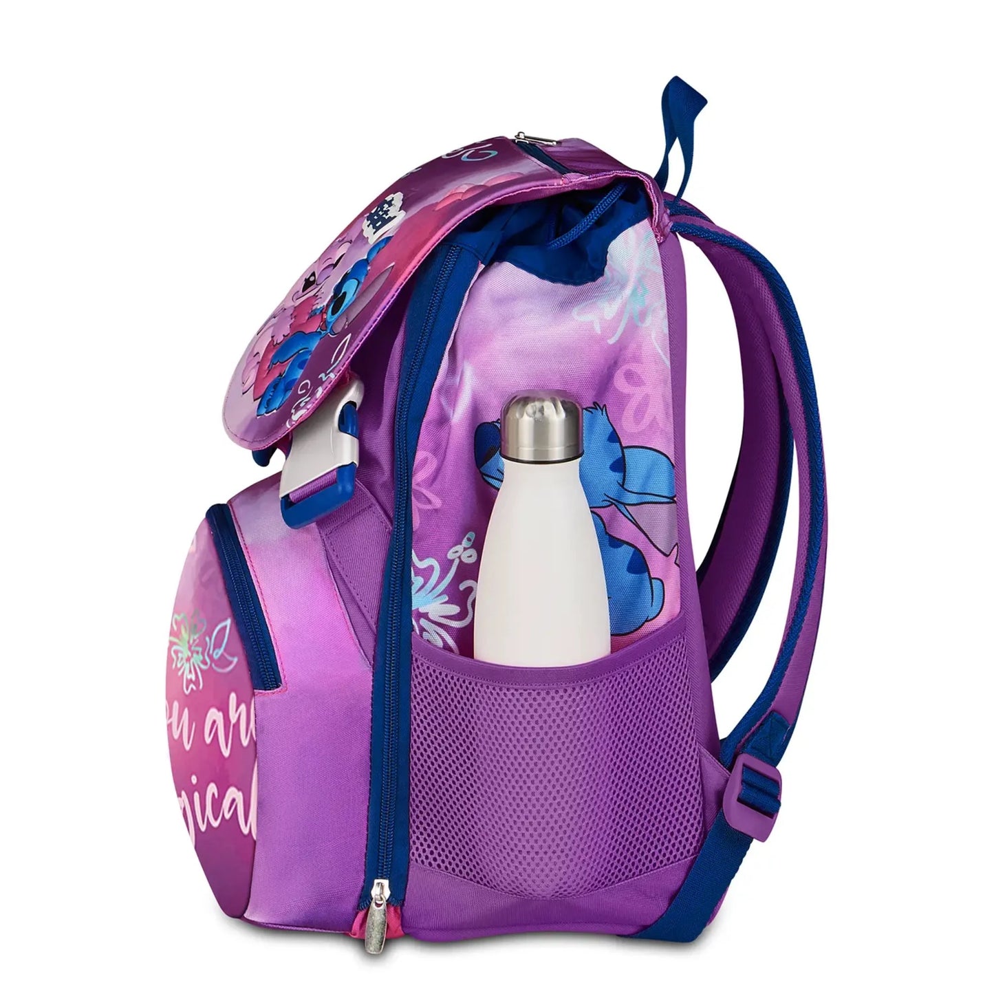 Zaino Seven Sdoppiabile Big Lilo & Stitch You Are Magical con Pattina Stitch Angel e Tasca Porta Borraccia Viola Rosa Disney