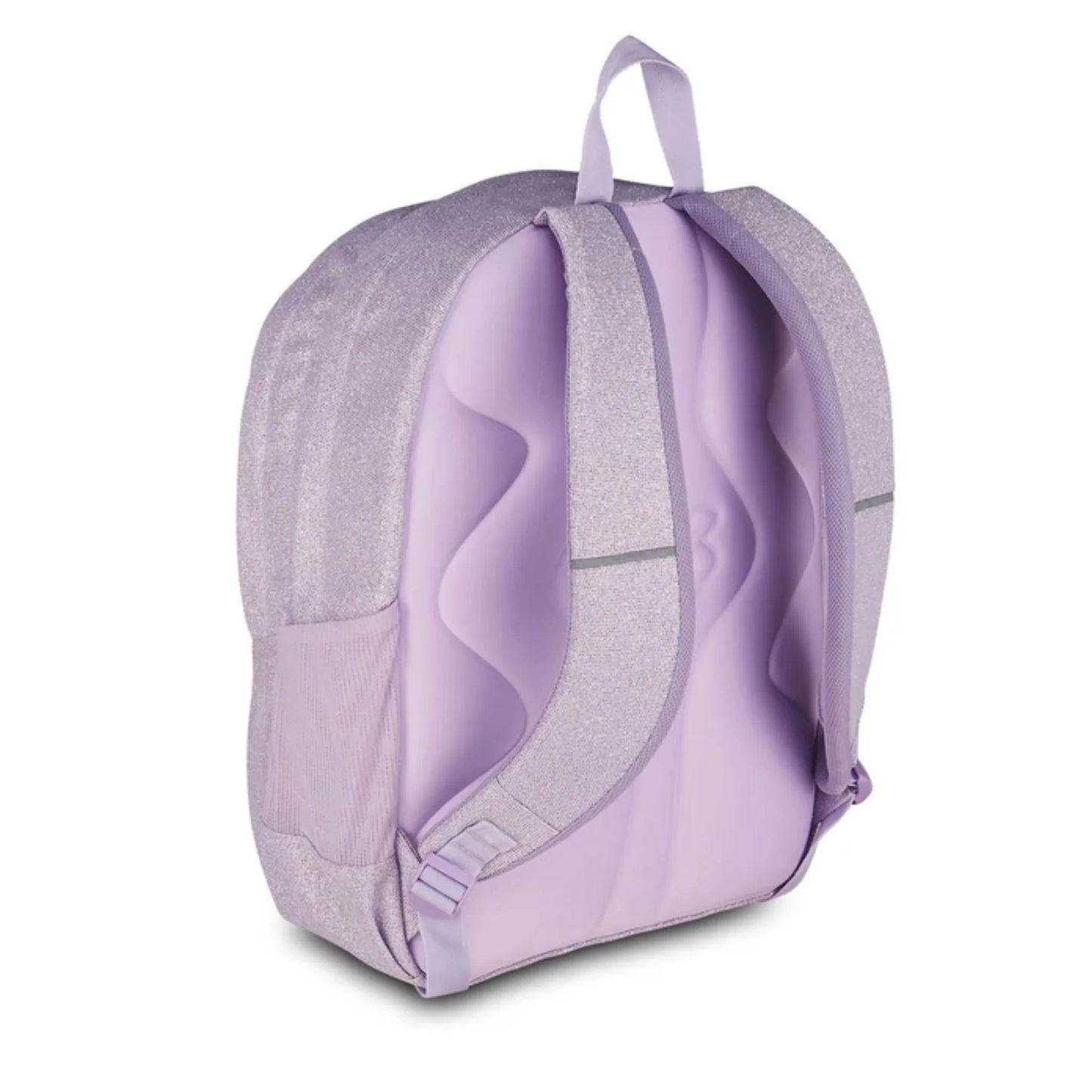 Zaino Seven Tech Shiny Lilla Glitter Doppio Scomparto con Tasca PC e Porta Borraccia Effetto Brillantinato