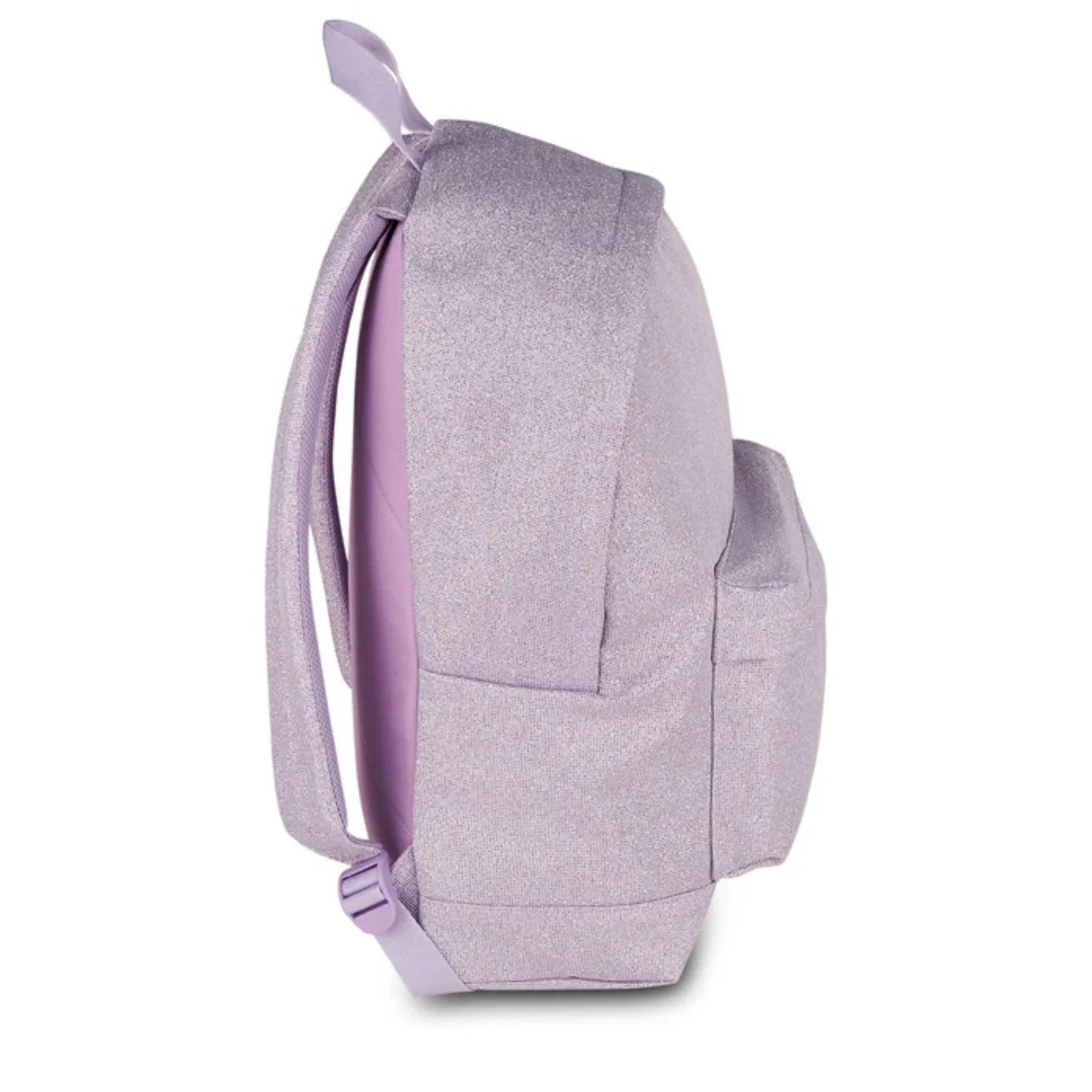 Zaino Seven Tech Shiny Lilla Glitter Mono Scomparto con Tasca Frontale Effetto Brillantinato
