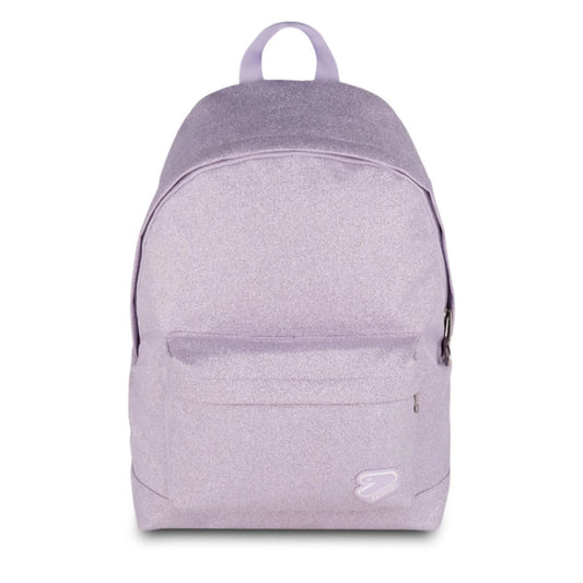 Zaino Seven Tech Shiny Lilla Glitter Mono Scomparto con Tasca Frontale Effetto Brillantinato