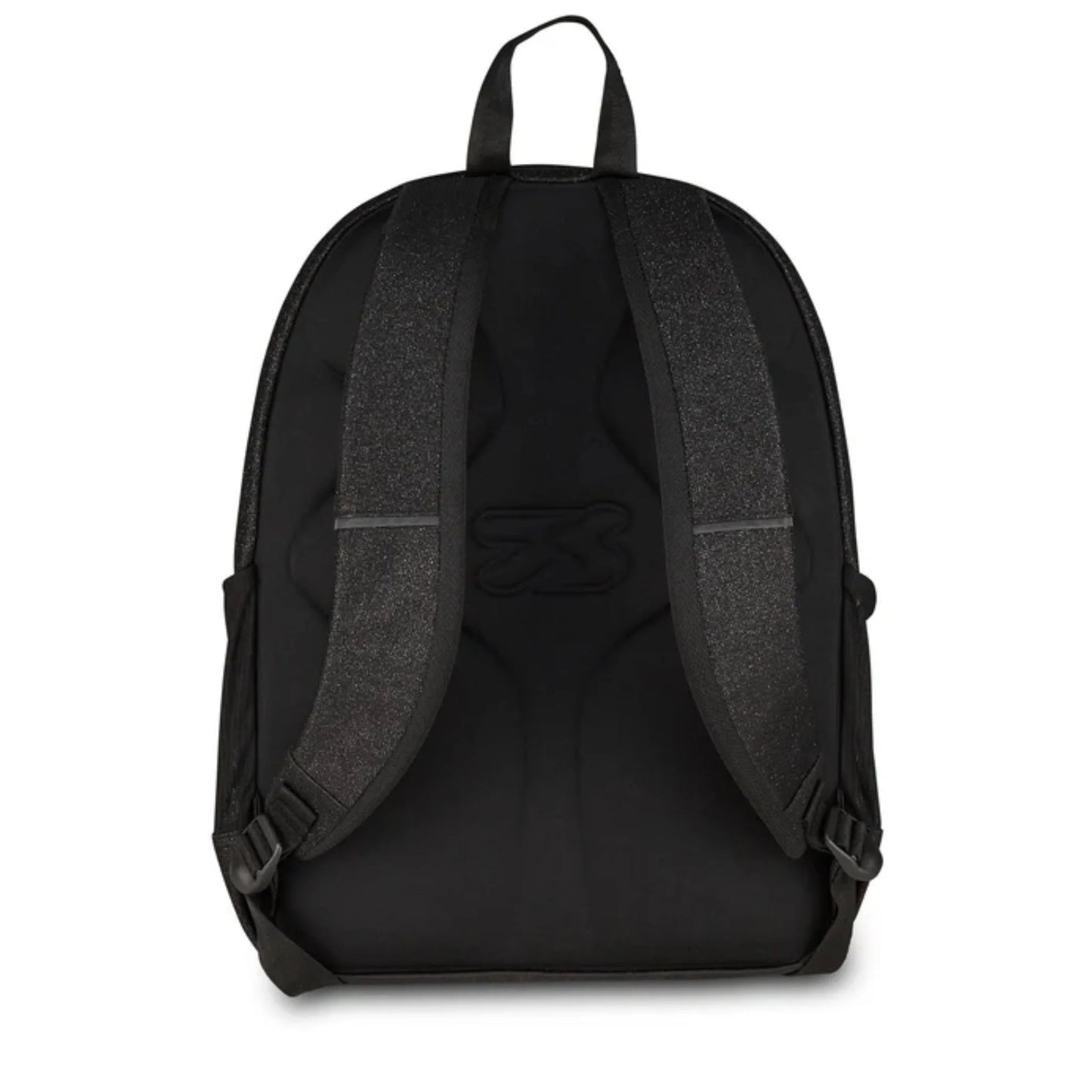 Zaino Seven Tech Shiny Nero Glitter Doppio Scomparto con Tasca PC e Porta Borraccia Effetto Brillantinato