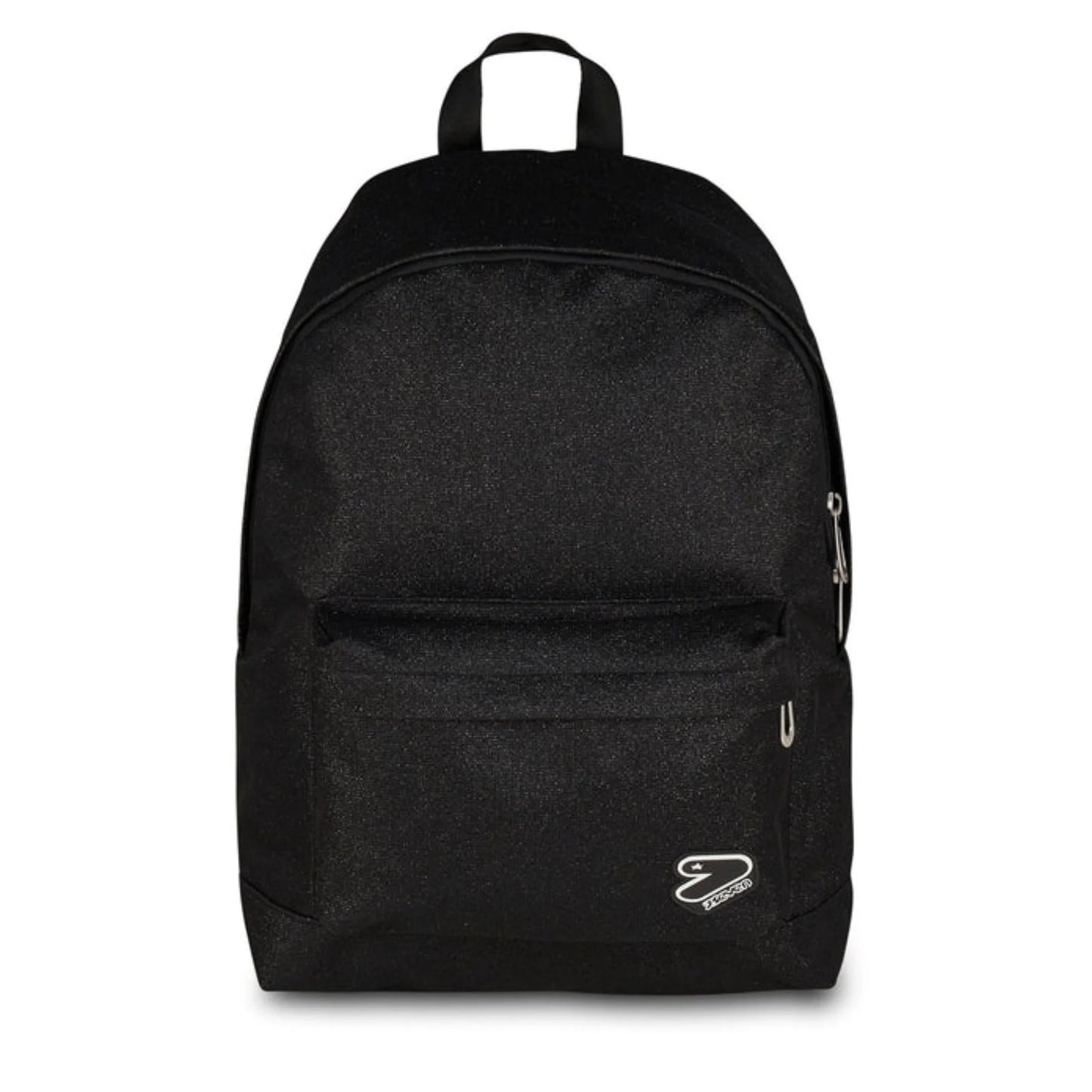 Zaino Seven Tech Shiny Nero Glitter Mono Scomparto con Tasca Frontale Effetto Brillantinato