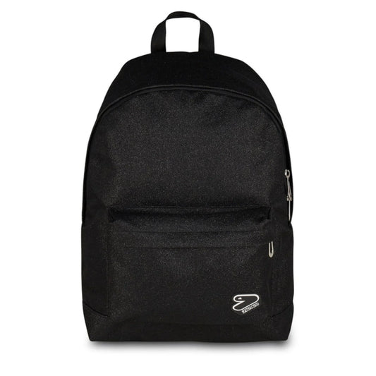 Zaino Seven Tech Shiny Nero Glitter Mono Scomparto con Tasca Frontale Effetto Brillantinato