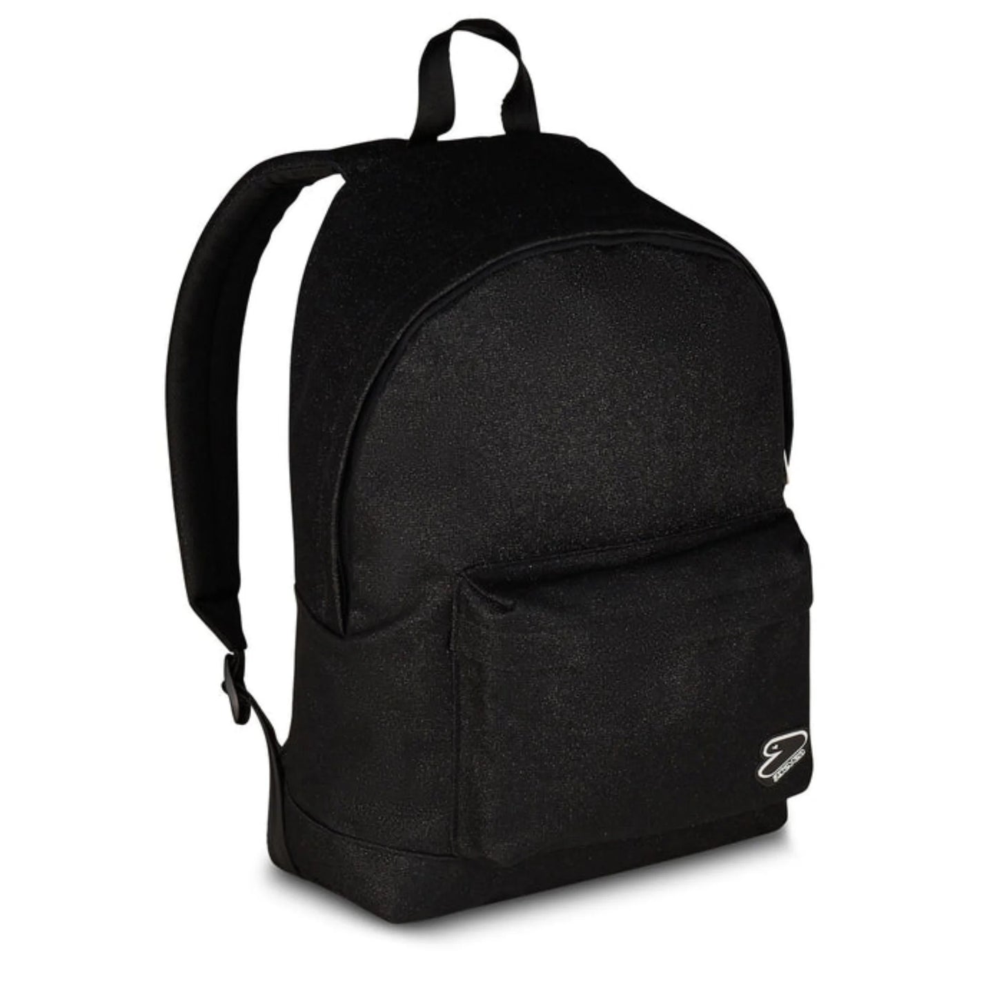 Zaino Seven Tech Shiny Nero Glitter Mono Scomparto con Tasca Frontale Effetto Brillantinato