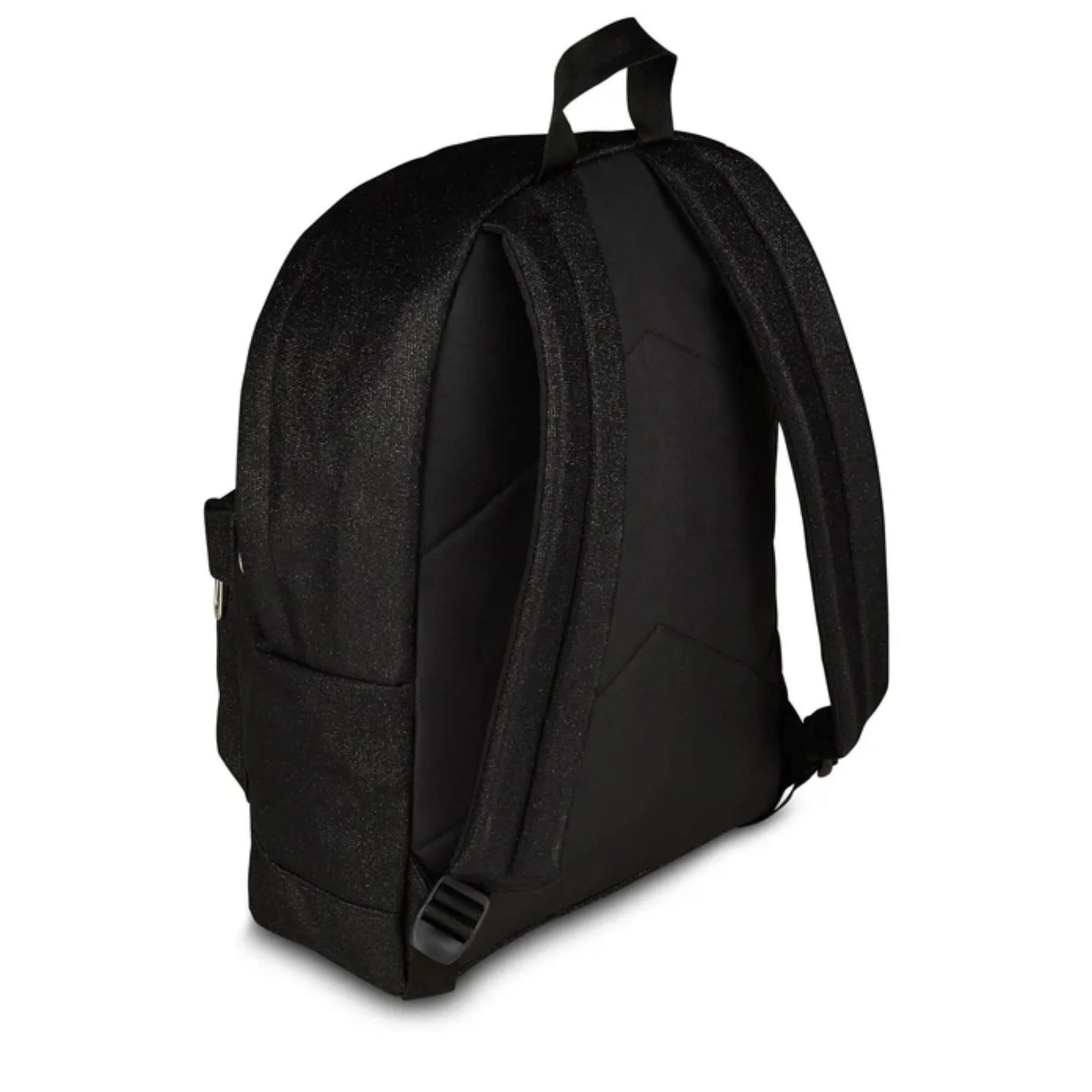 Zaino Seven Tech Shiny Nero Glitter Mono Scomparto con Tasca Frontale Effetto Brillantinato