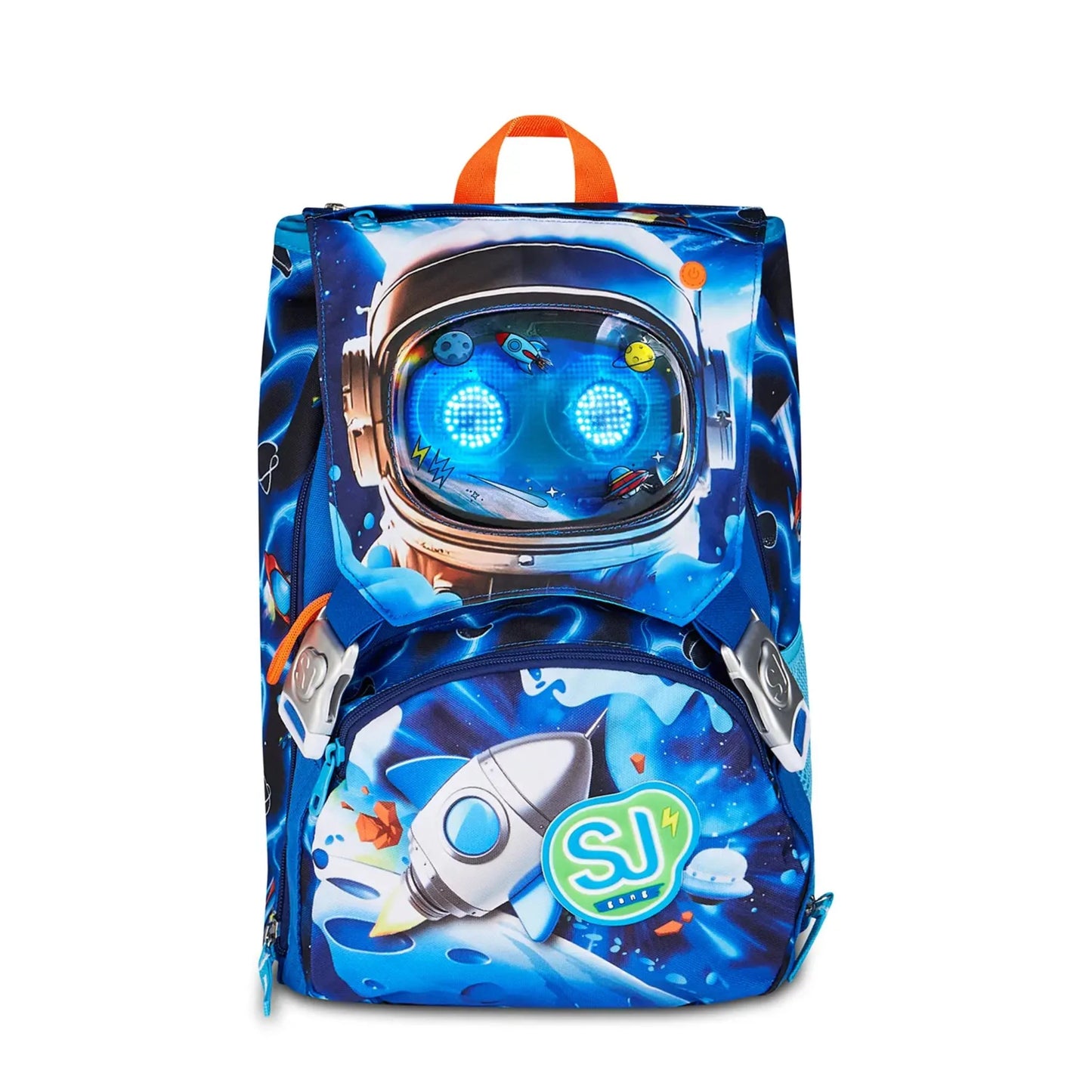 Zaino SJ Gang Estensibile Big Space LED Boy con Occhi LED Ricaricabili USB Astronauta Fantasia Spaziale Blu