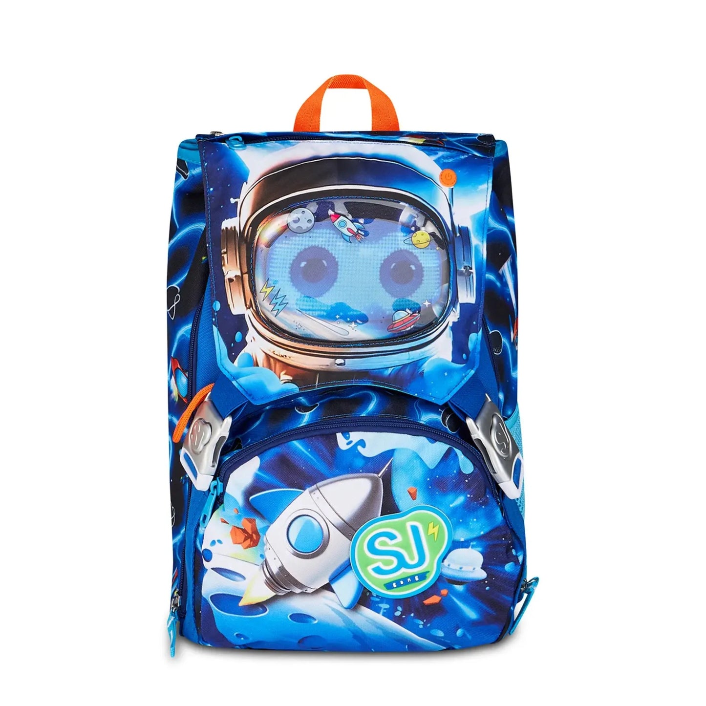 Zaino SJ Gang Estensibile Big Space LED Boy con Occhi LED Ricaricabili USB Astronauta Fantasia Spaziale Blu