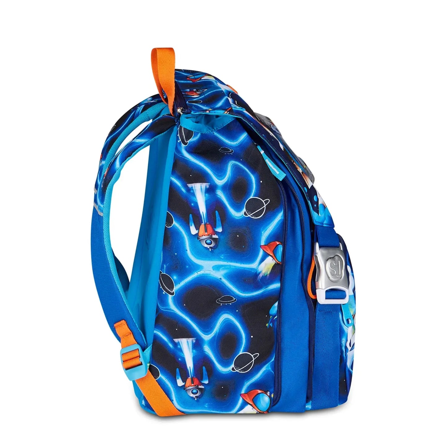 Zaino SJ Gang Estensibile Big Space LED Boy con Occhi LED Ricaricabili USB Astronauta Fantasia Spaziale Blu