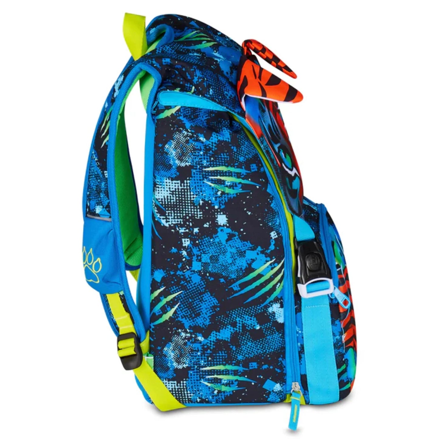 Zaino SJ Gang Estensibile Big Air Tiger con Orecchie Peluche Sollevabili Fantasia Tigre Blu Arancio