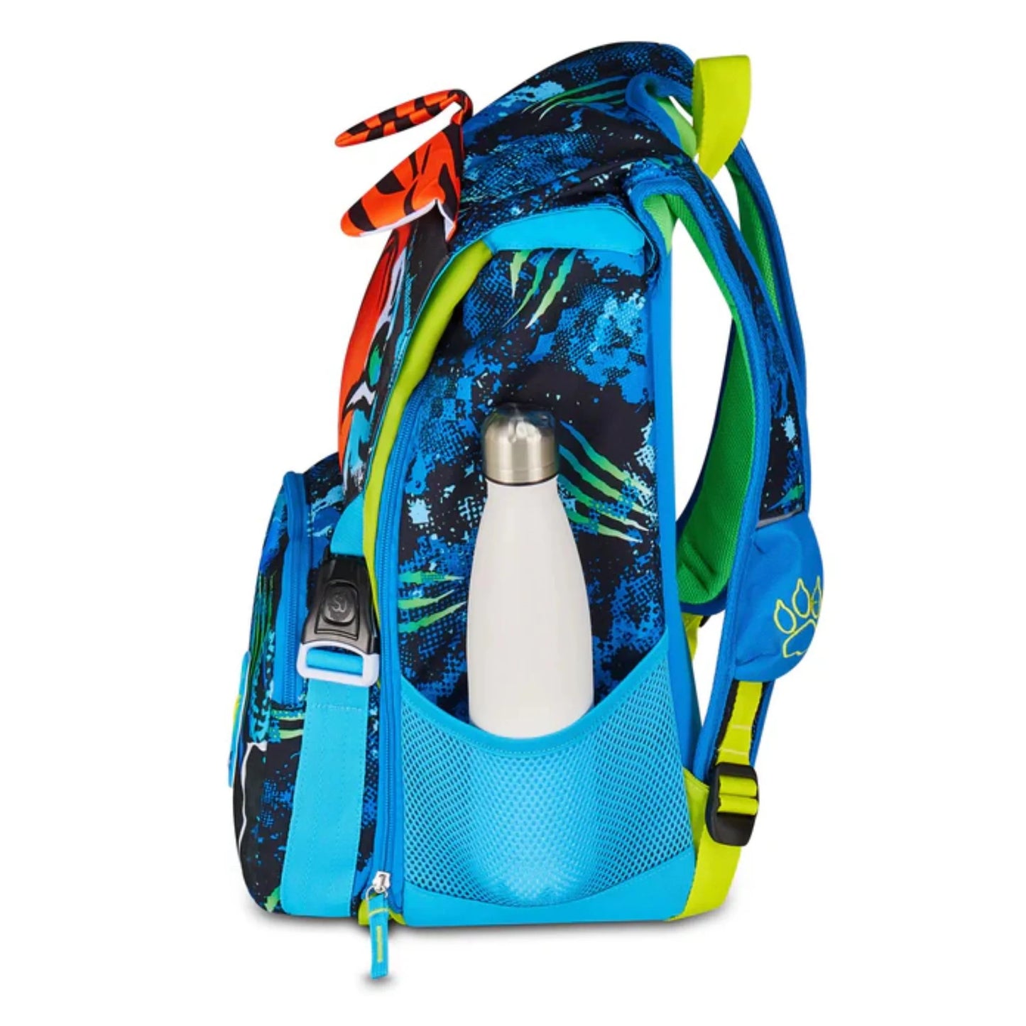 Zaino SJ Gang Estensibile Big Air Tiger con Orecchie Peluche Sollevabili Fantasia Tigre Blu Arancio