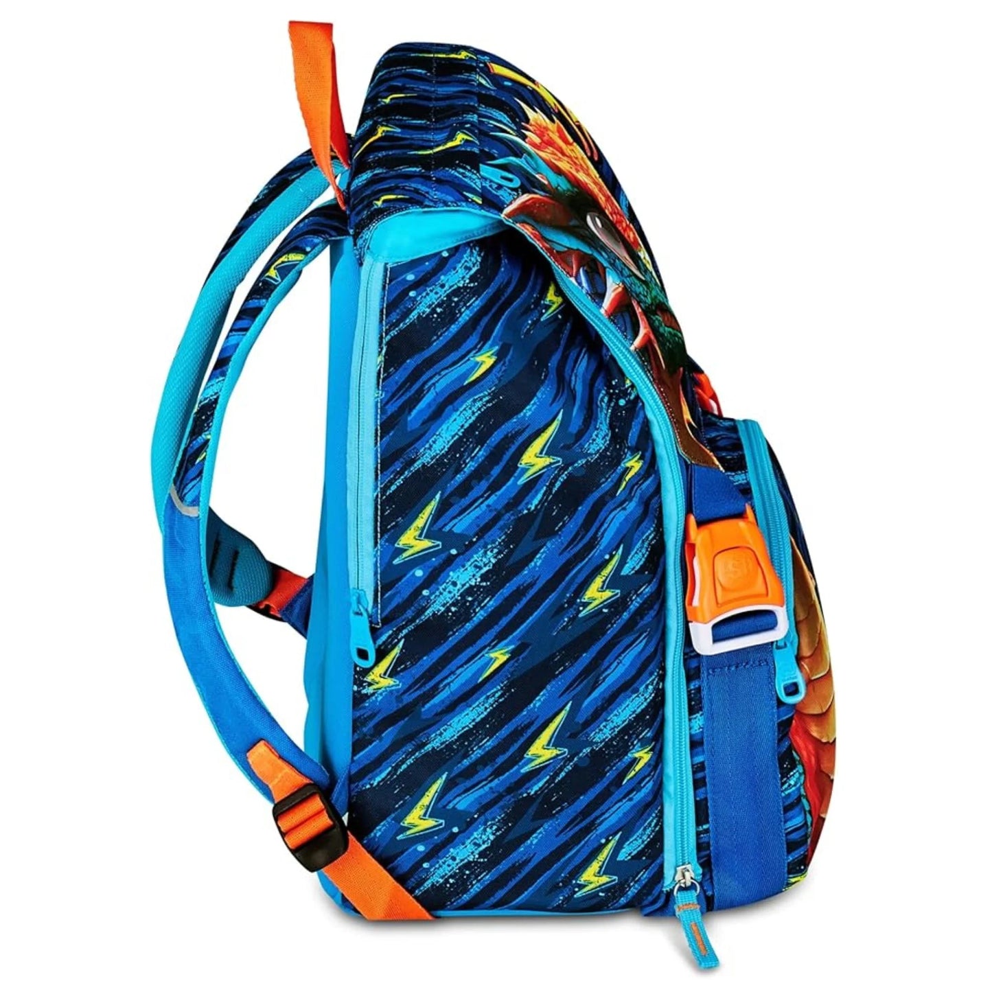 Zaino SJ Gang Estensibile Big Dragon Glide con Maxi Ali a Scomparsa Drago Alato Fantasia Blu Arancio